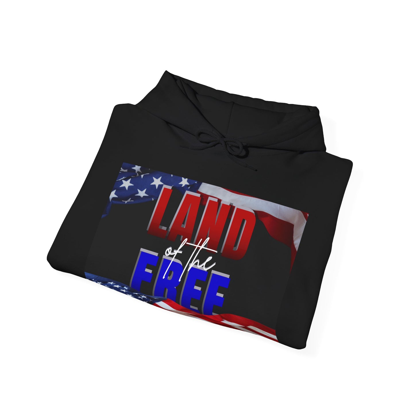 Patriotic Hooded Sweatshirt | Land of the Free | Home of the Brave | Unisex Pullover | Independence Day Gift