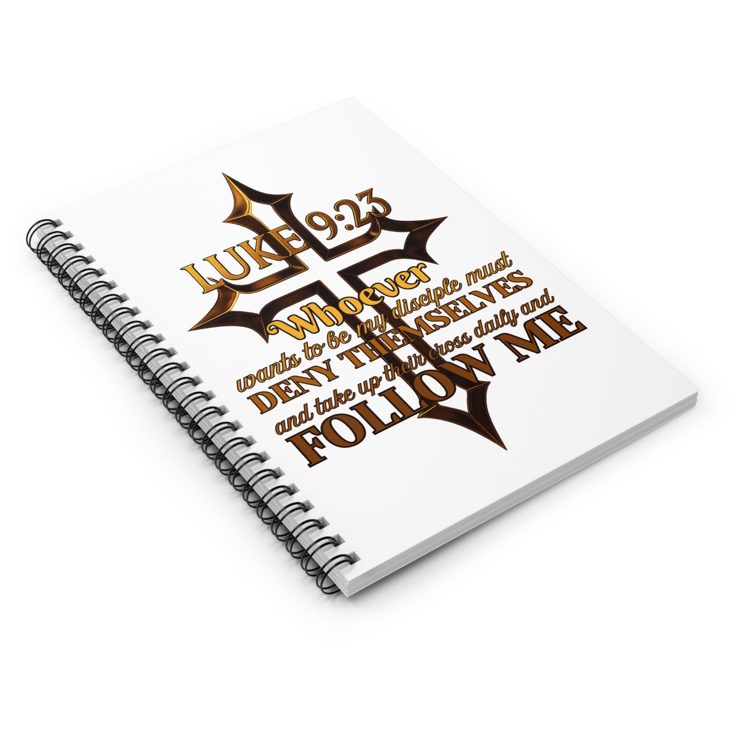 Luke 9:23 Inspirational Spiral Notebook - Luke 9:23, Christian Journal, Encouragement Notebook, Faith-Based Gift, Daily Reflection Diary