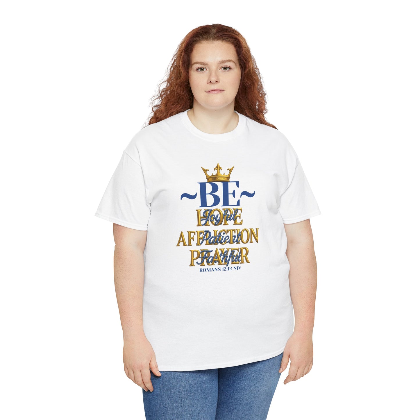 Romans 12:12 Unisex Heavy Cotton Tee with Inspirational Quote - Be joyful in Hope, Perfect Gift for Spiritual Seekers, Daily Wear, Encouragement, [...]