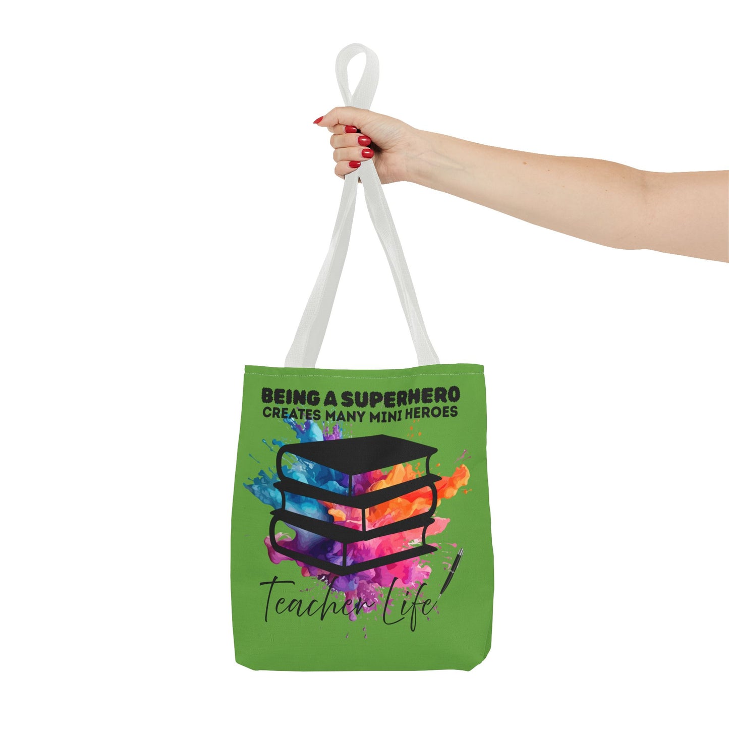 Superhero Teacher Life Tote Bag, Teacher Gift, Eco-Friendly Bag, Back to School Accessory, Inspirational Tote