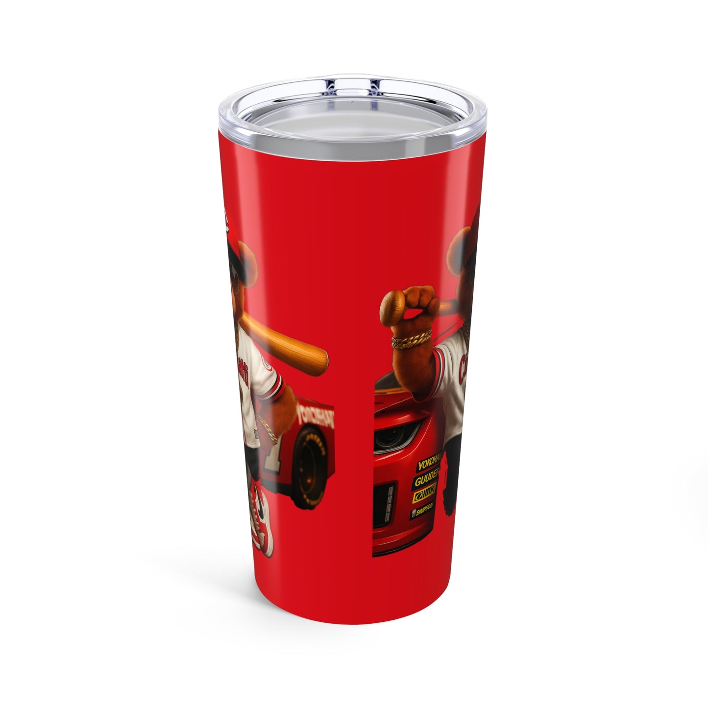 Cincinnati Reds Baseball, Race Car Enthusiast Tumbler | Personalized 20oz Travel Mug | Gift for Him, Birthday, Car Lovers, Racing Event, Unique Beverage Container