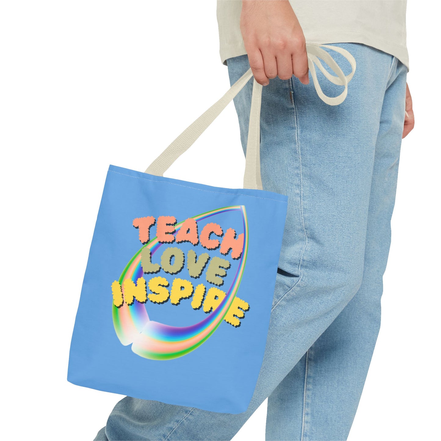 Teach Love Inspire, Inspirational Tote Bag, Teach Love Inspire, Motivational Bag, Teacher Gift, Bright Colorful Tote, Eco-Friendly Shopping Bag