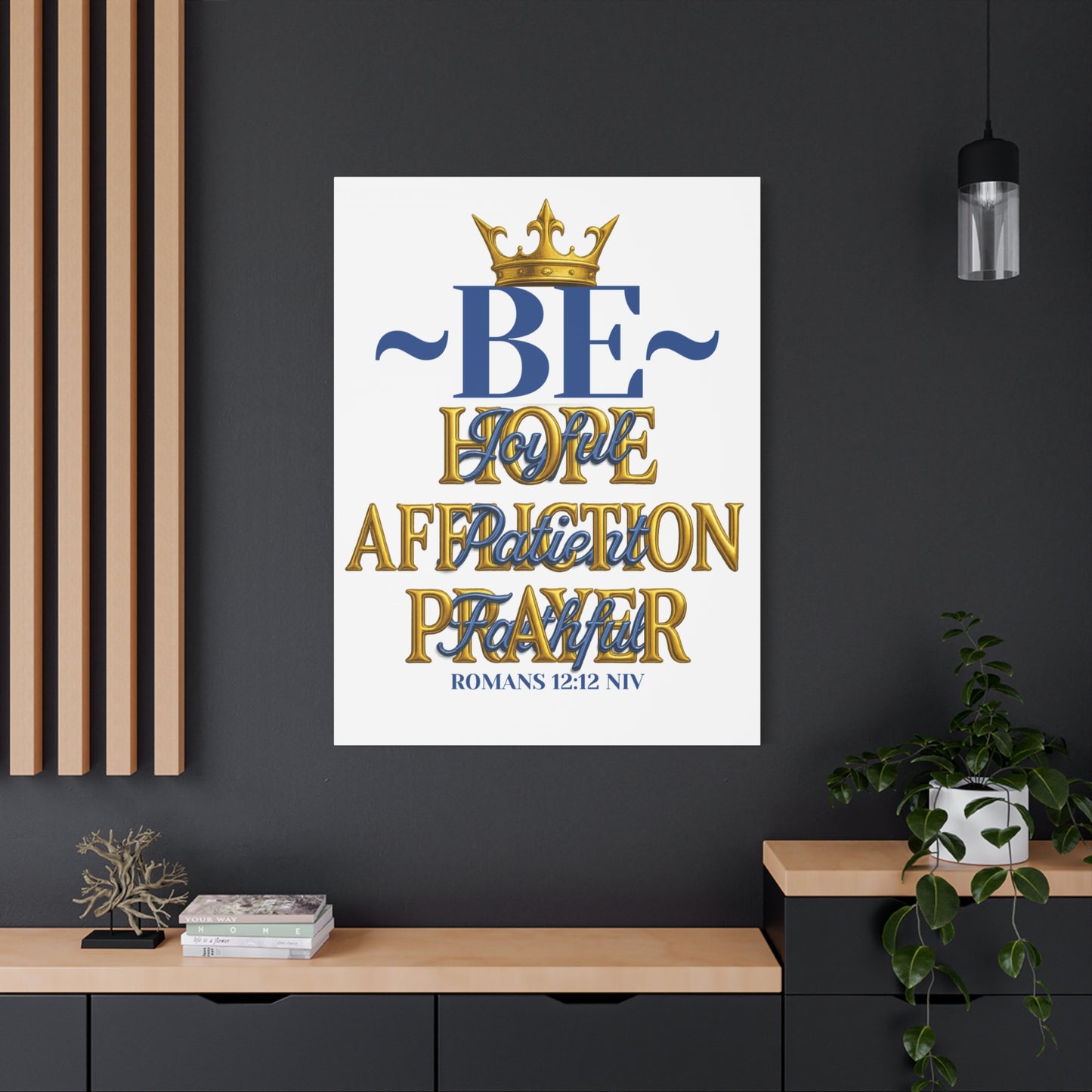 Romans 12:12 Matte Canvas Wall Art | Inspirational Home Decor Be joyful in Hope| Faith-Based Decor | Romans 12:12 | Perfect Gift for Spiritual Celebrations, Encouragement