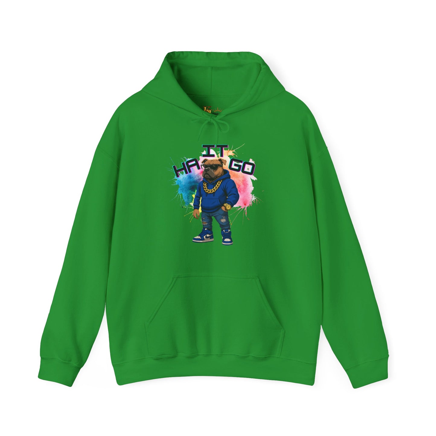 Ha It Go Cool Hipster Dog Hoodie, Streetwear Unisex Sweatshirt, Funny Pet Lover Gift, Casual Stylish Pullover, Colorful Graphic Sweatshirt