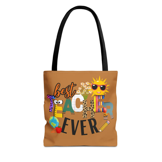 Best Teacher Ever, Inspirational Tote Bag, Motivational Bag, Teacher Gift, Bright Colorful Tote, Eco-Friendly Shopping Bag
