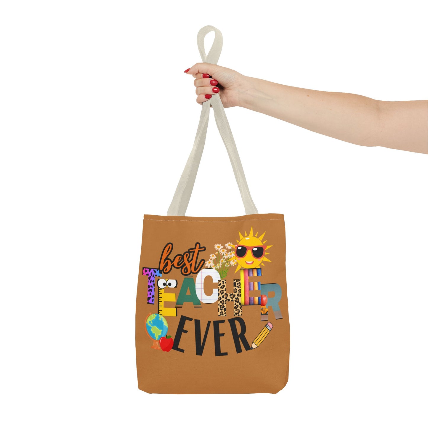 Best Teacher Ever, Inspirational Tote Bag, Motivational Bag, Teacher Gift, Bright Colorful Tote, Eco-Friendly Shopping Bag