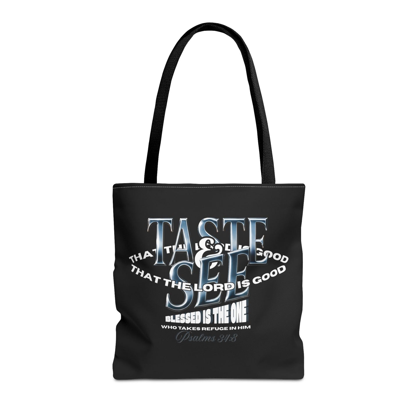 Taste and See Inspirational Tote Bag - Faith & Spirituality, Christian Gift, Bible Verse, Religious Accessories, Everyday Use, Stylish Carryall