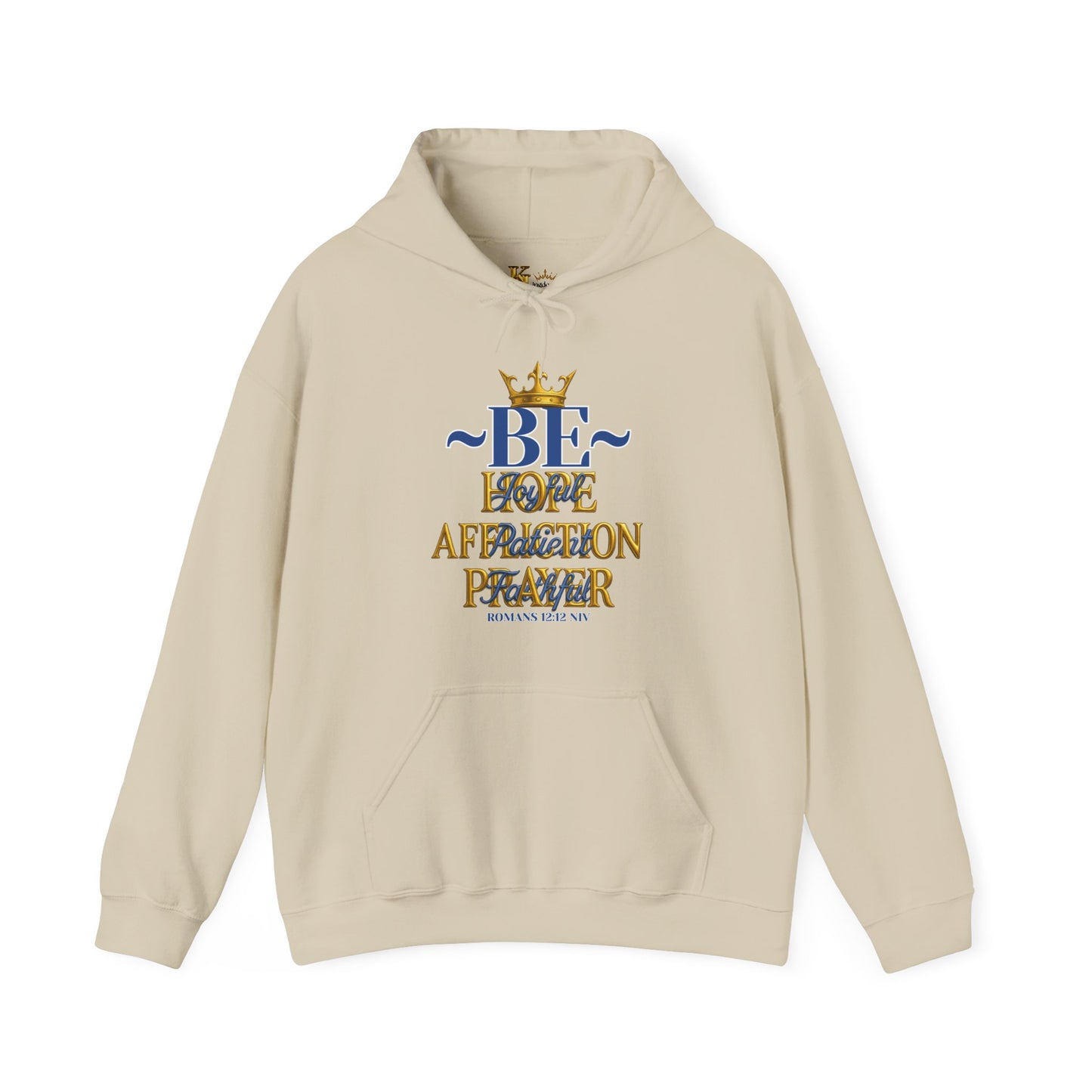 Romans 12:12 Inspirational Hoodie, Unisex Heavy Blend Hoodie, Love Prayer Sweatshirt, Cozy Gift for Friends, Affirmation Apparel
