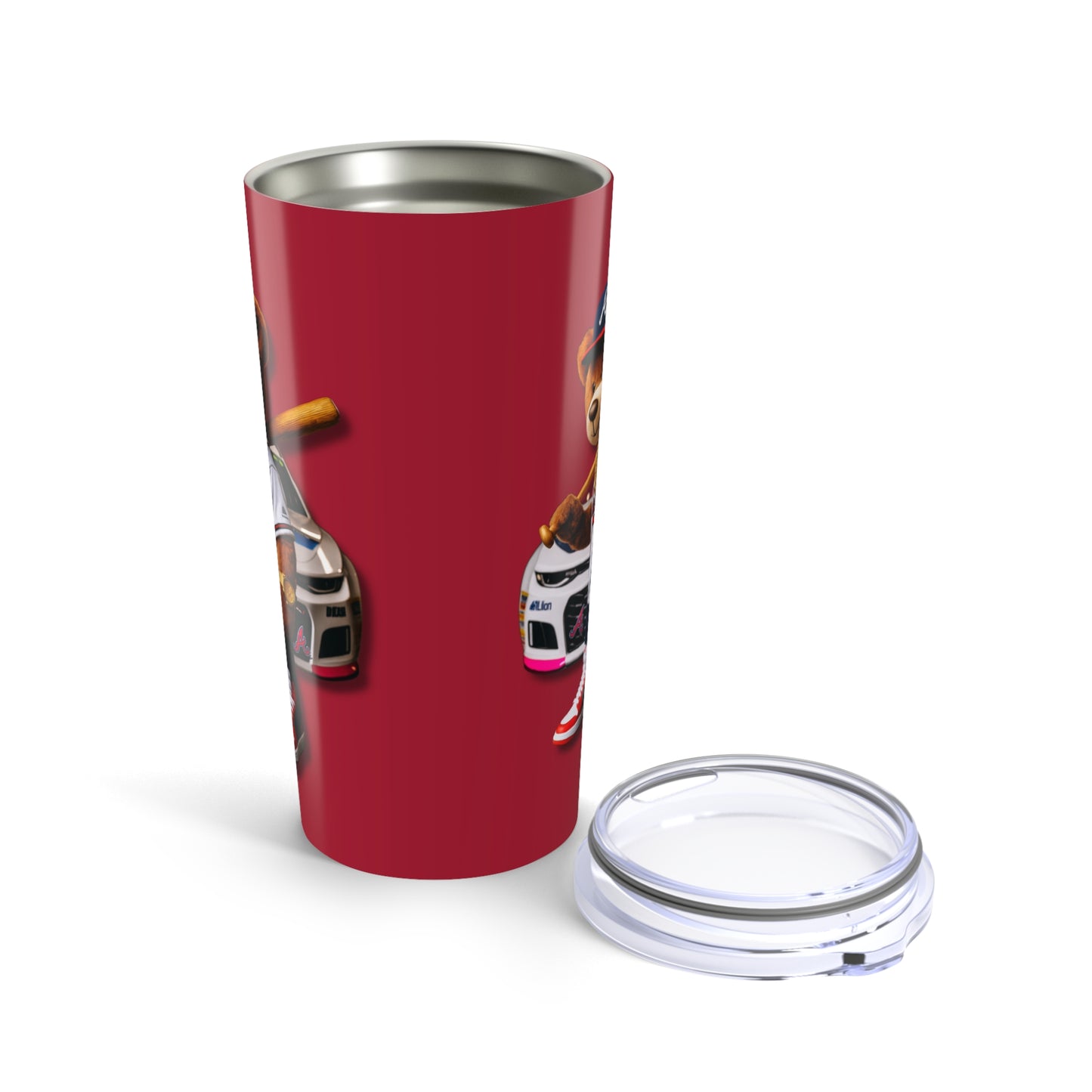 Atlanta Braves Baseball, Race Car Enthusiast Tumbler | Personalized 20oz Travel Mug | Gift for Him, Birthday, Car Lovers, Racing Event, Unique Beverage Container