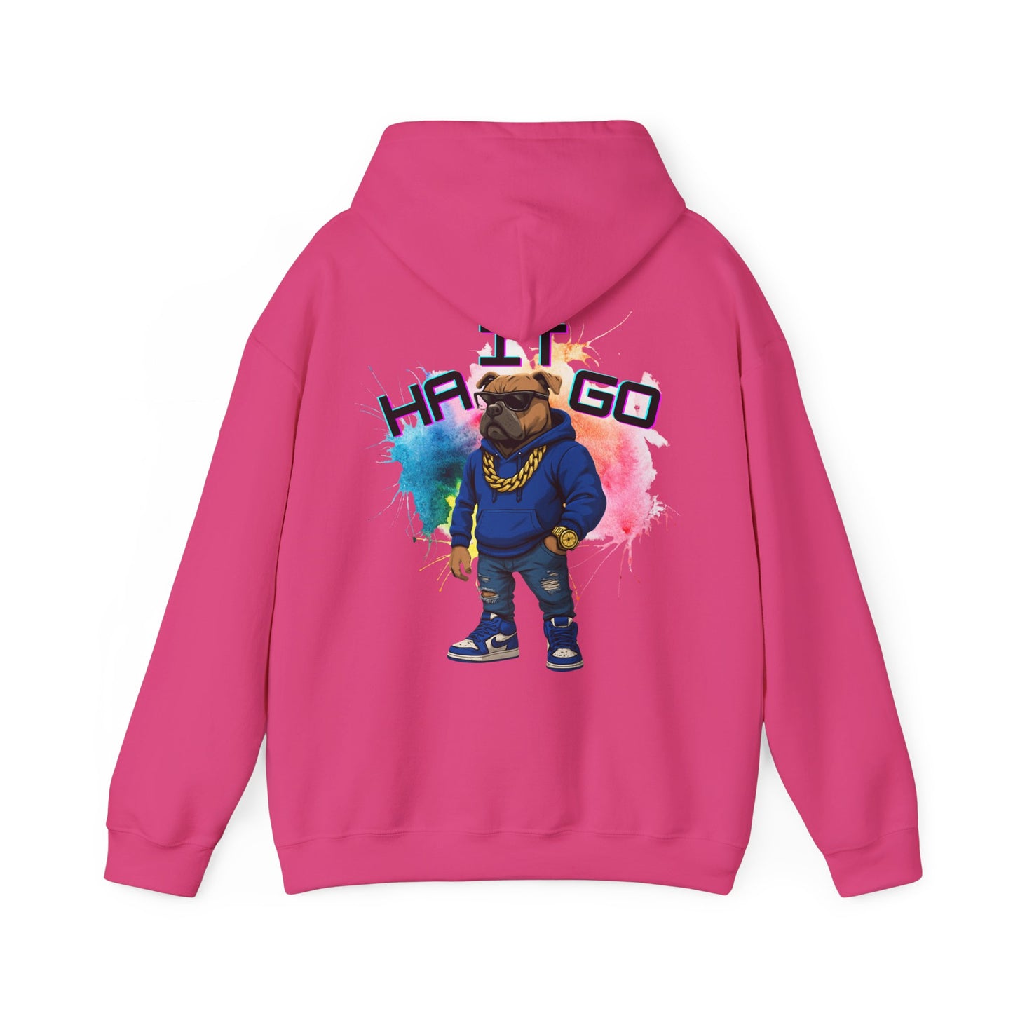 Ha It Go Cool Hipster Dog Hoodie, Streetwear Unisex Sweatshirt, Funny Pet Lover Gift, Casual Stylish Pullover, Colorful Graphic Sweatshirt