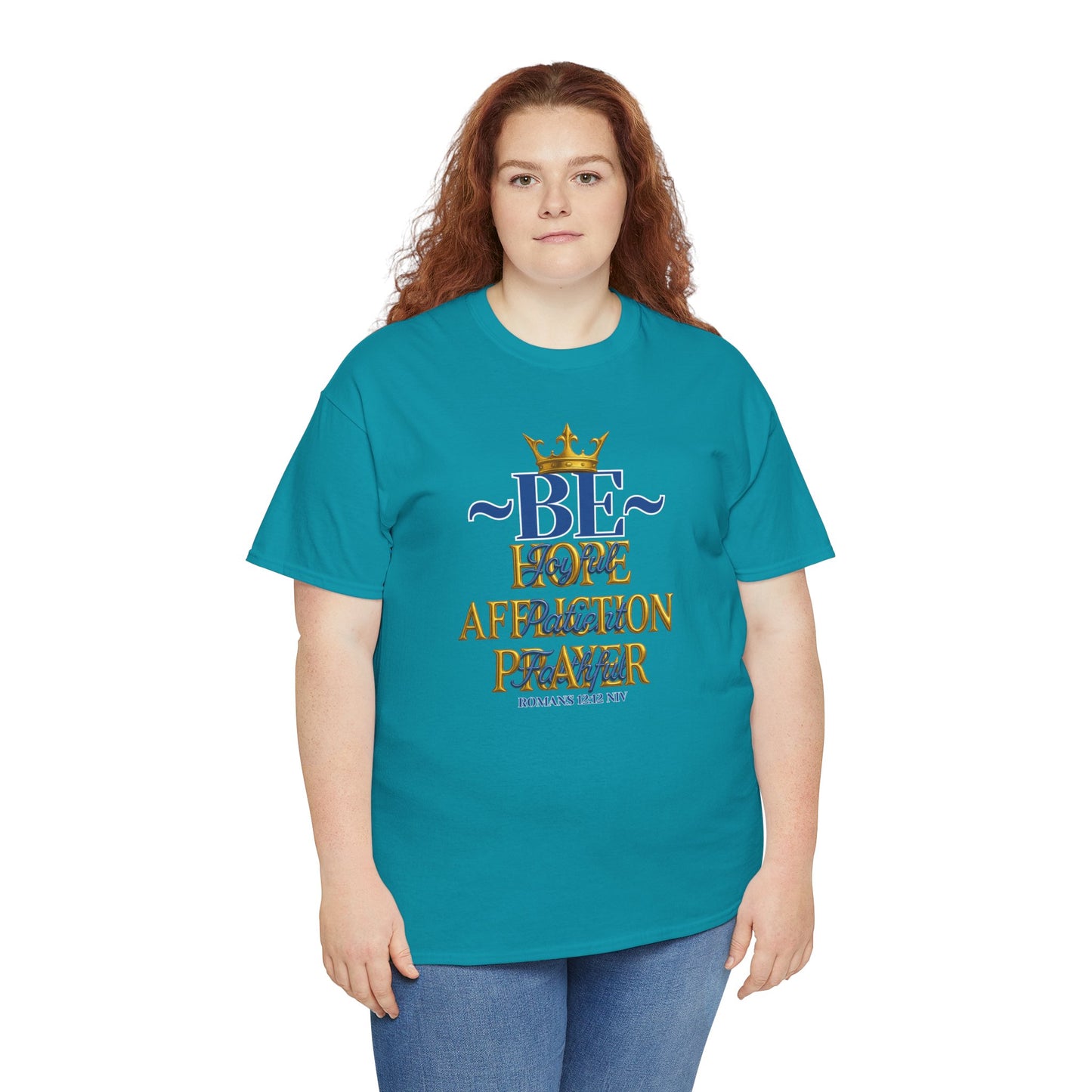 Romans 12:12 Unisex Heavy Cotton Tee with Inspirational Quote - Be joyful in Hope, Perfect Gift for Spiritual Seekers, Daily Wear, Encouragement, [...]