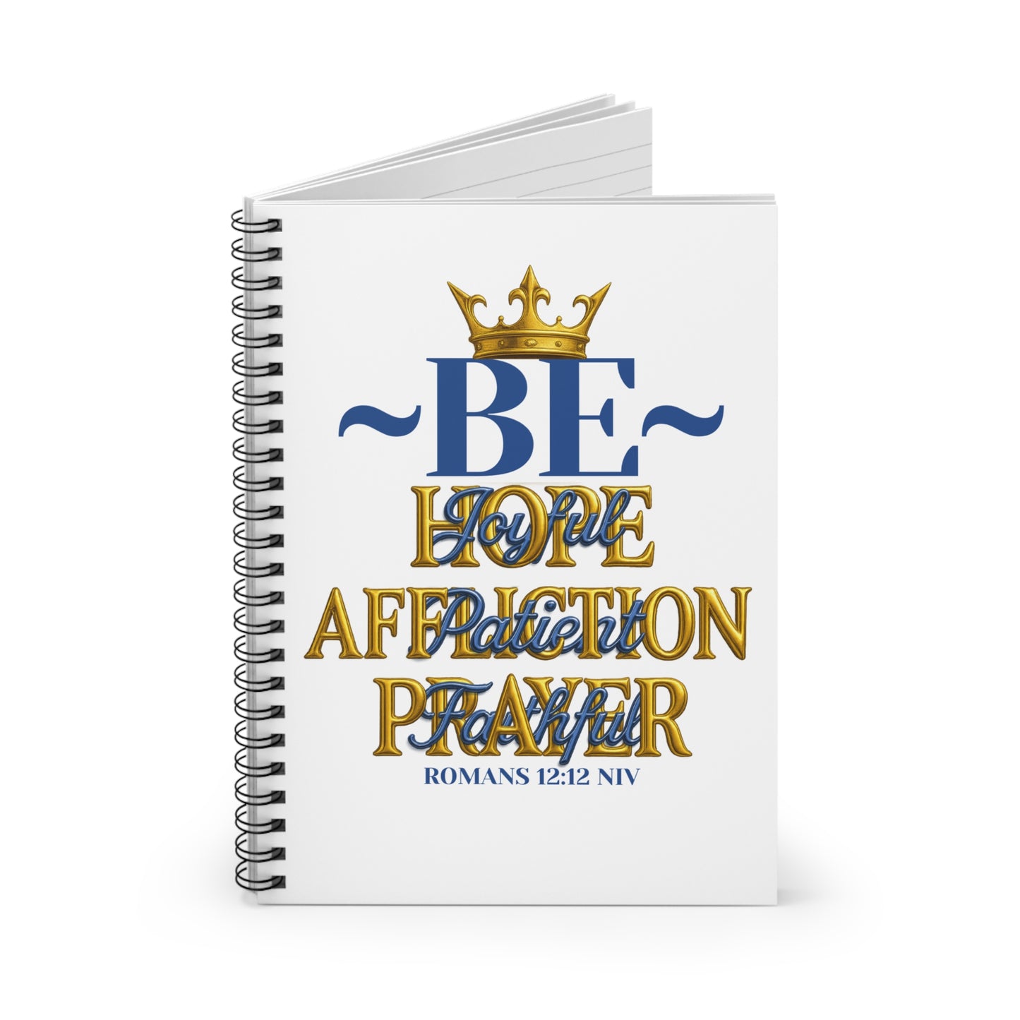 Romans 12:12 Christian Inspirational Spiral Notebook - Be joyful in Hope -Daily Planner, Bible Study Journal, Prayer Notebook, Gratitude Journal, Spiritual Gift