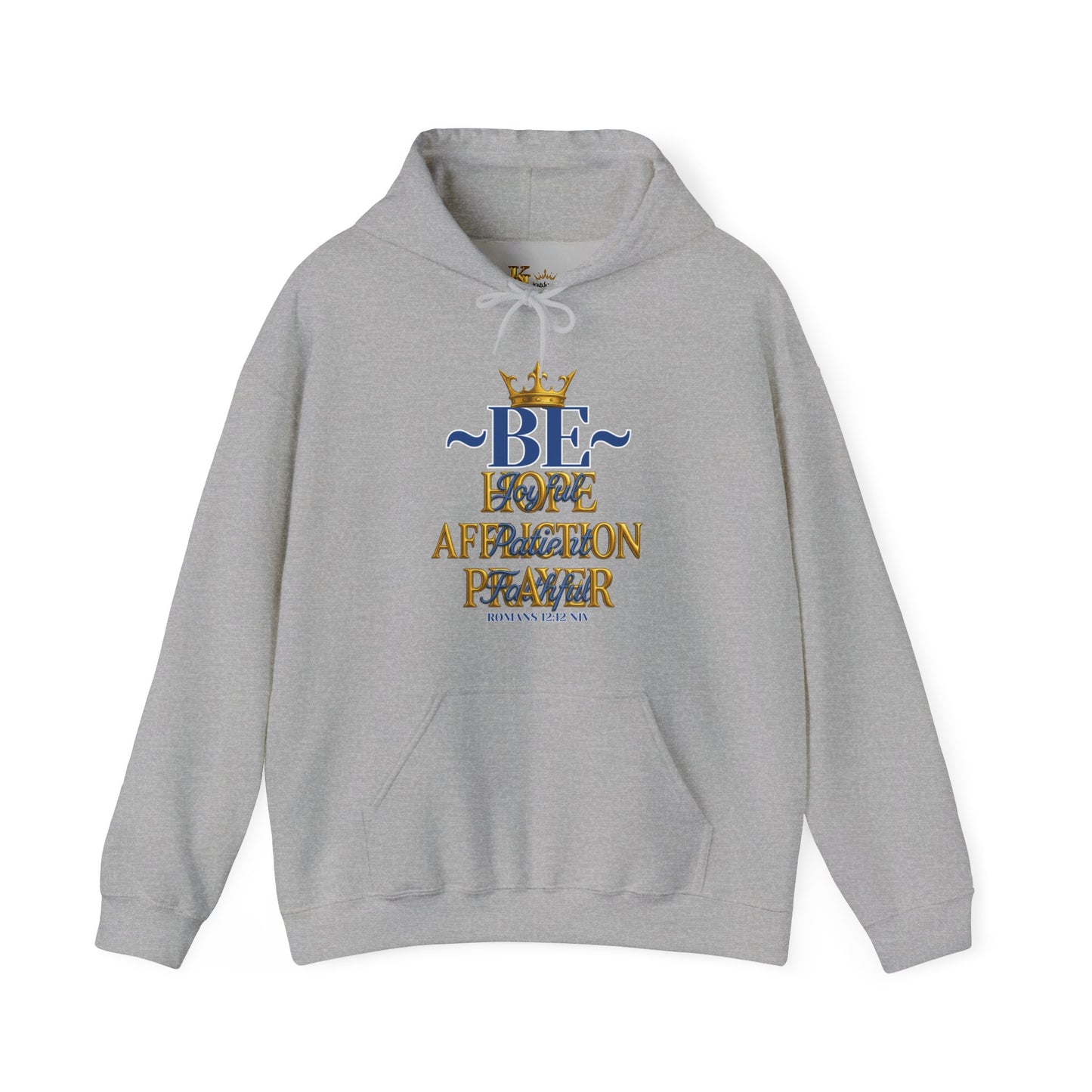 Romans 12:12 Inspirational Hoodie, Unisex Heavy Blend Hoodie, Love Prayer Sweatshirt, Cozy Gift for Friends, Affirmation Apparel
