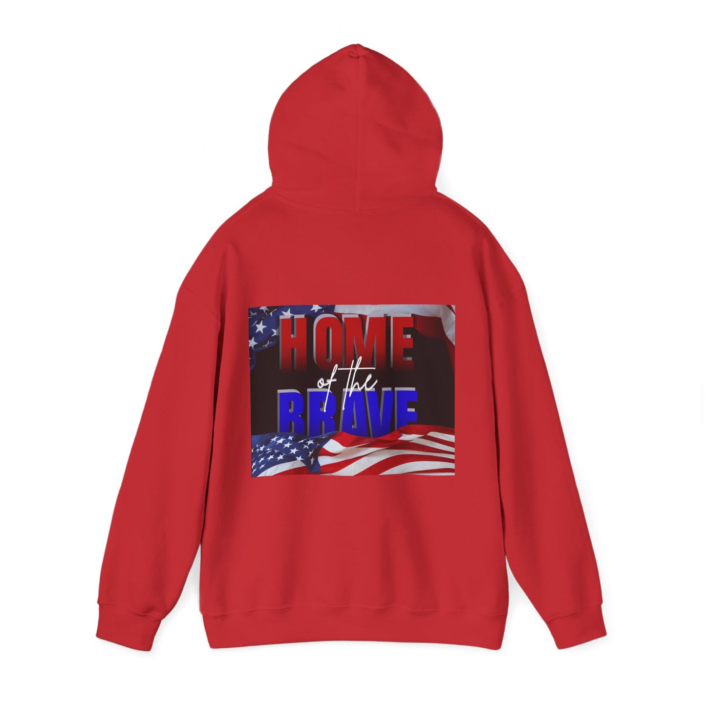 Patriotic Hooded Sweatshirt | Land of the Free | Home of the Brave | Unisex Pullover | Independence Day Gift