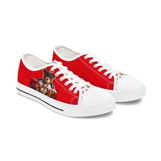 Cincinnati Reds Baseball, Stylish Women's Low Top Sneakers, Trendy Casual Footwear, Unique Red Design, Perfect for Everyday Wear, Great for Gifting