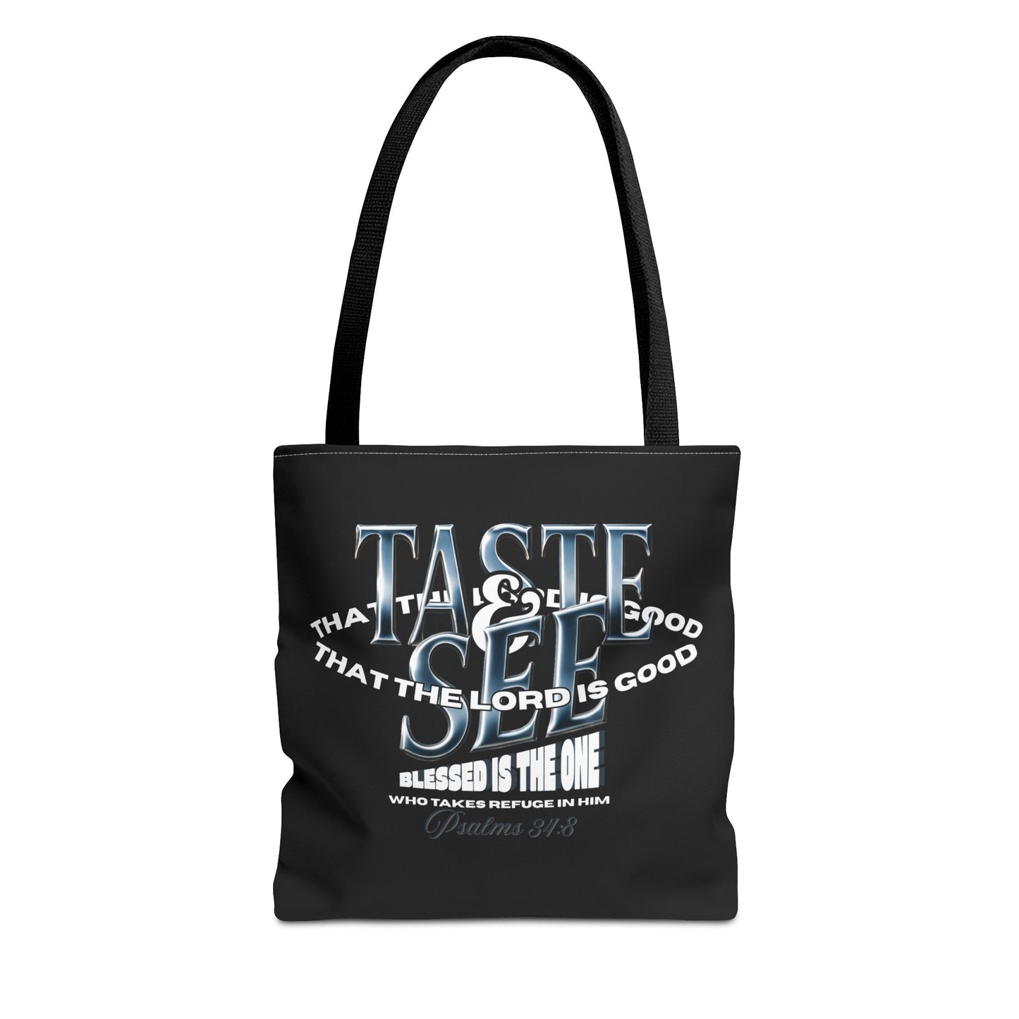 Taste and See Inspirational Tote Bag - Faith & Spirituality, Christian Gift, Bible Verse, Religious Accessories, Everyday Use, Stylish Carryall