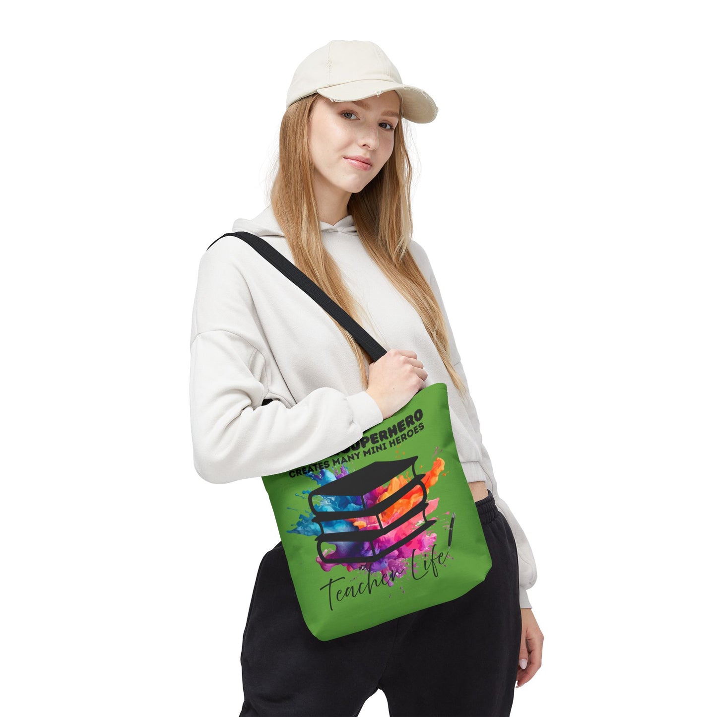 Superhero Teacher Life Tote Bag, Teacher Gift, Eco-Friendly Bag, Back to School Accessory, Inspirational Tote