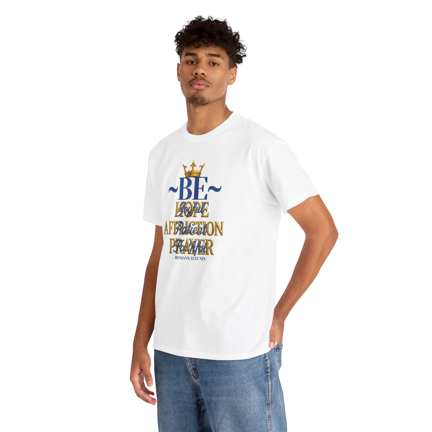 Romans 12:12 Unisex Heavy Cotton Tee with Inspirational Quote - Be joyful in Hope, Perfect Gift for Spiritual Seekers, Daily Wear, Encouragement, [...]