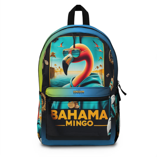 Bahama Mingo, Colorful Flamingo Backpack with Tropical Vibes, Ideal for Beach Days, Travel Adventures, Summer Festivals, Gift for Nature Lovers