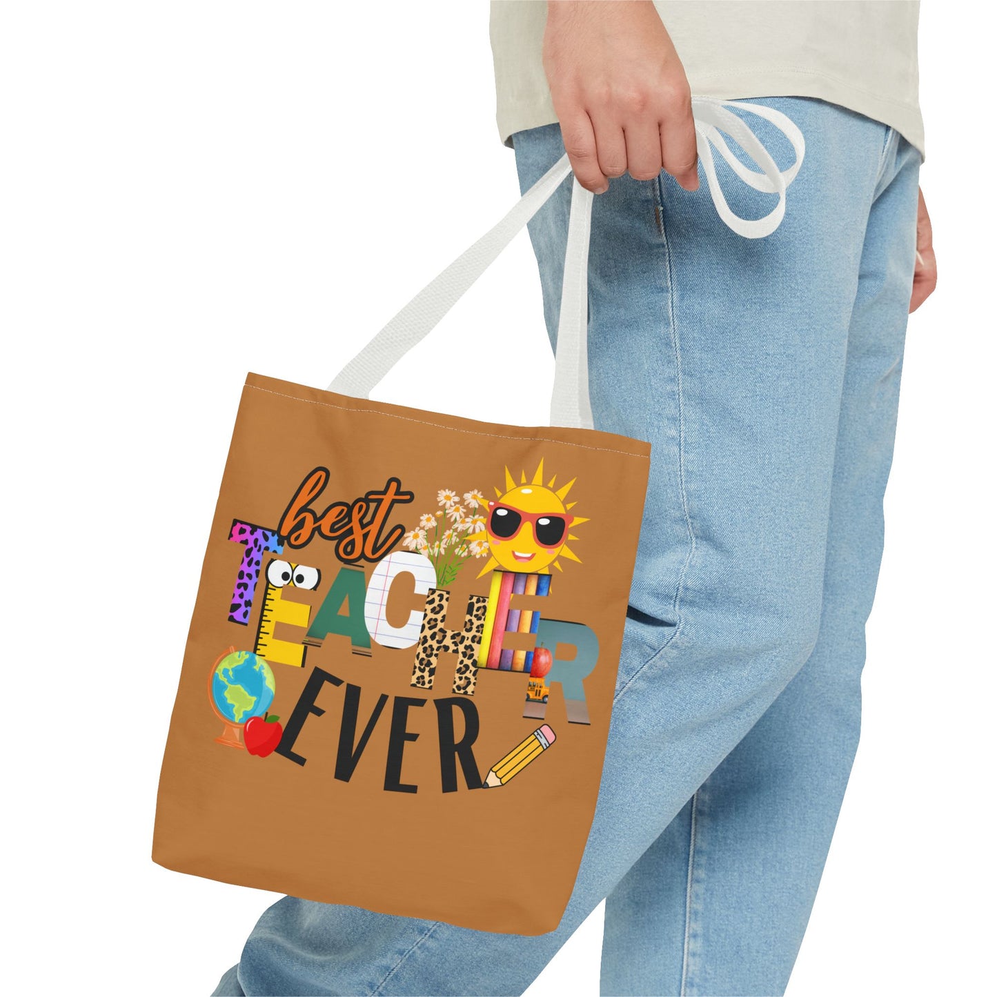 Best Teacher Ever, Inspirational Tote Bag, Motivational Bag, Teacher Gift, Bright Colorful Tote, Eco-Friendly Shopping Bag