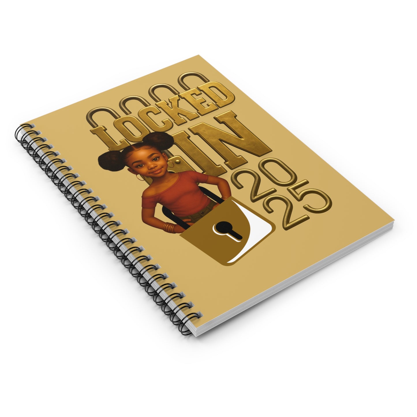 Locked In 2025 Vibrant Spiral Notebook - Fun and Functional, Perfect for Students, Artists, Gift for Birthdays, Hobbies, and Journaling