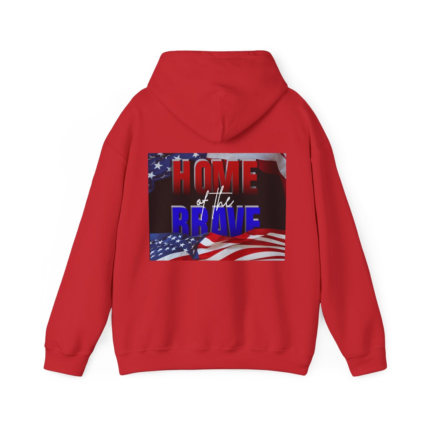 Patriotic Hooded Sweatshirt | Land of the Free | Home of the Brave | Unisex Pullover | Independence Day Gift
