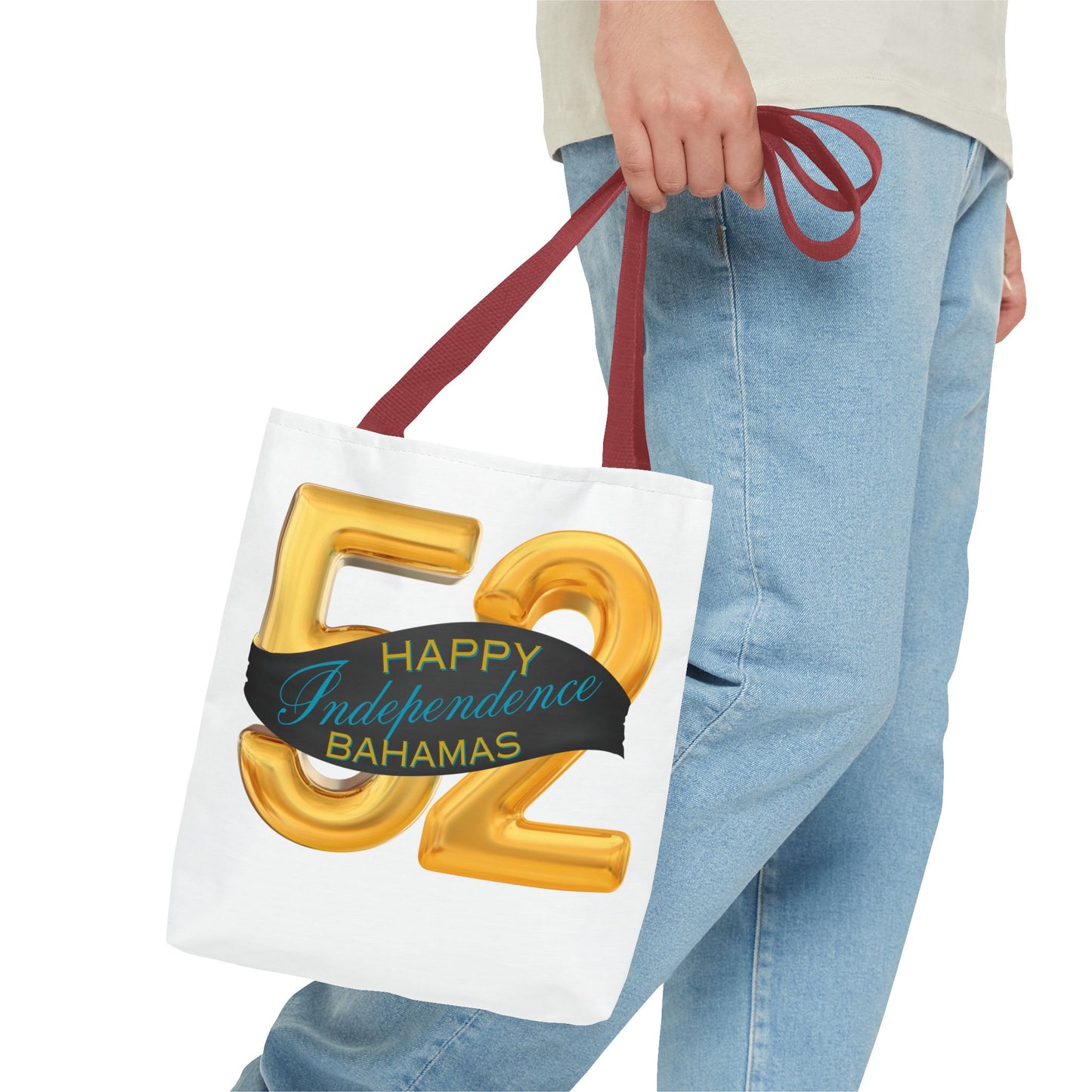 Happy Independence Day Bahamas Gold 52 Tote Bag, Celebratory Tote, Gift for Independence Day, Summer Vibes, Beach Bag, Colorful Accessories