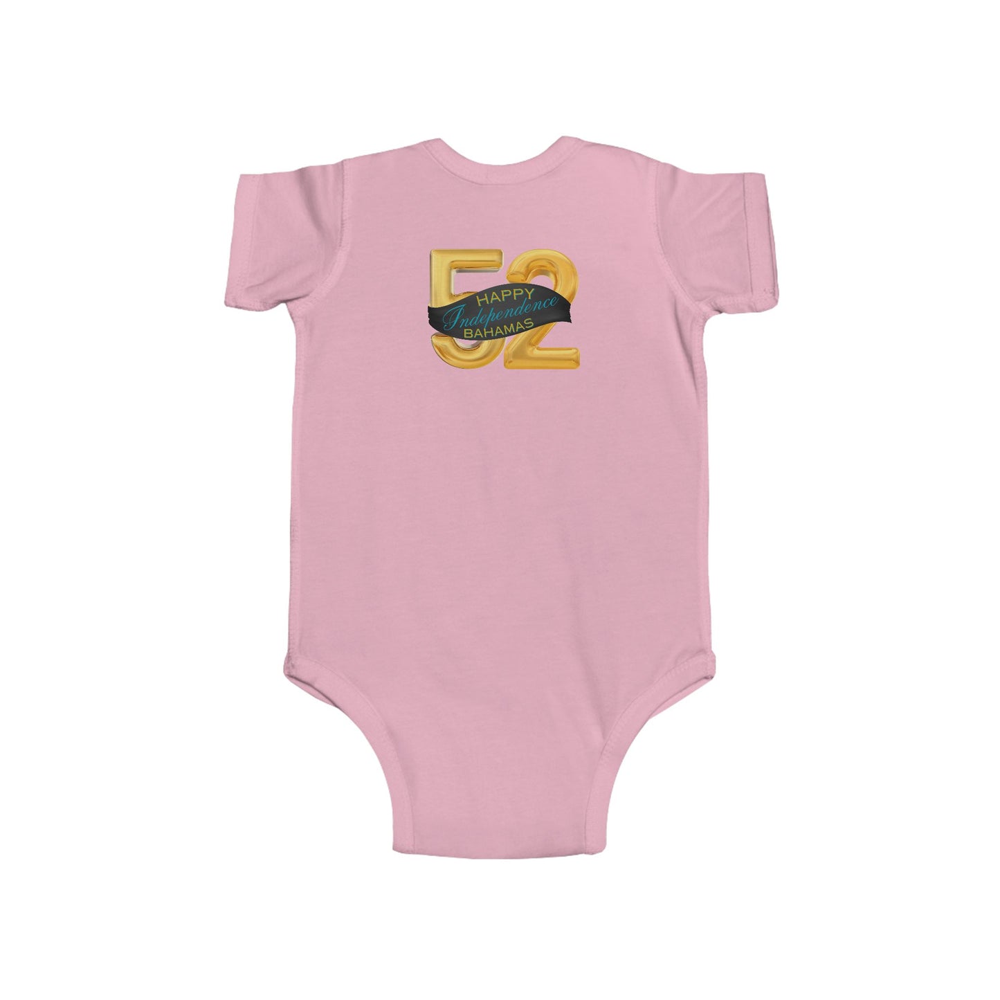 Happy 52nd Independence Blue Stripe Bahamas Infant Bodysuit, Cute Gift for Newborns, Baby Shower Present, Milestone Celebration Outfit, Bahamas Theme