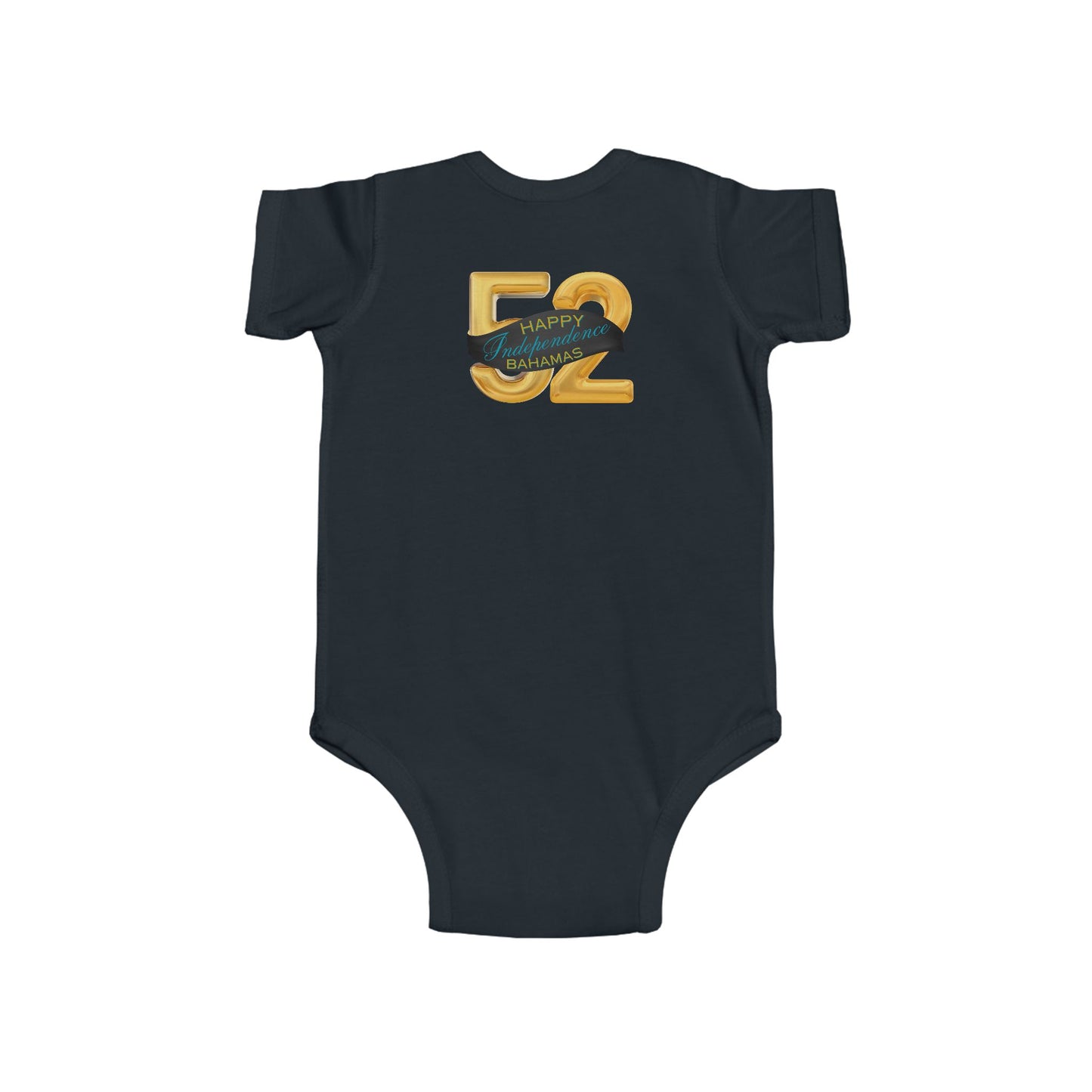 Happy 52nd Independence Blue Stripe Bahamas Infant Bodysuit, Cute Gift for Newborns, Baby Shower Present, Milestone Celebration Outfit, Bahamas Theme