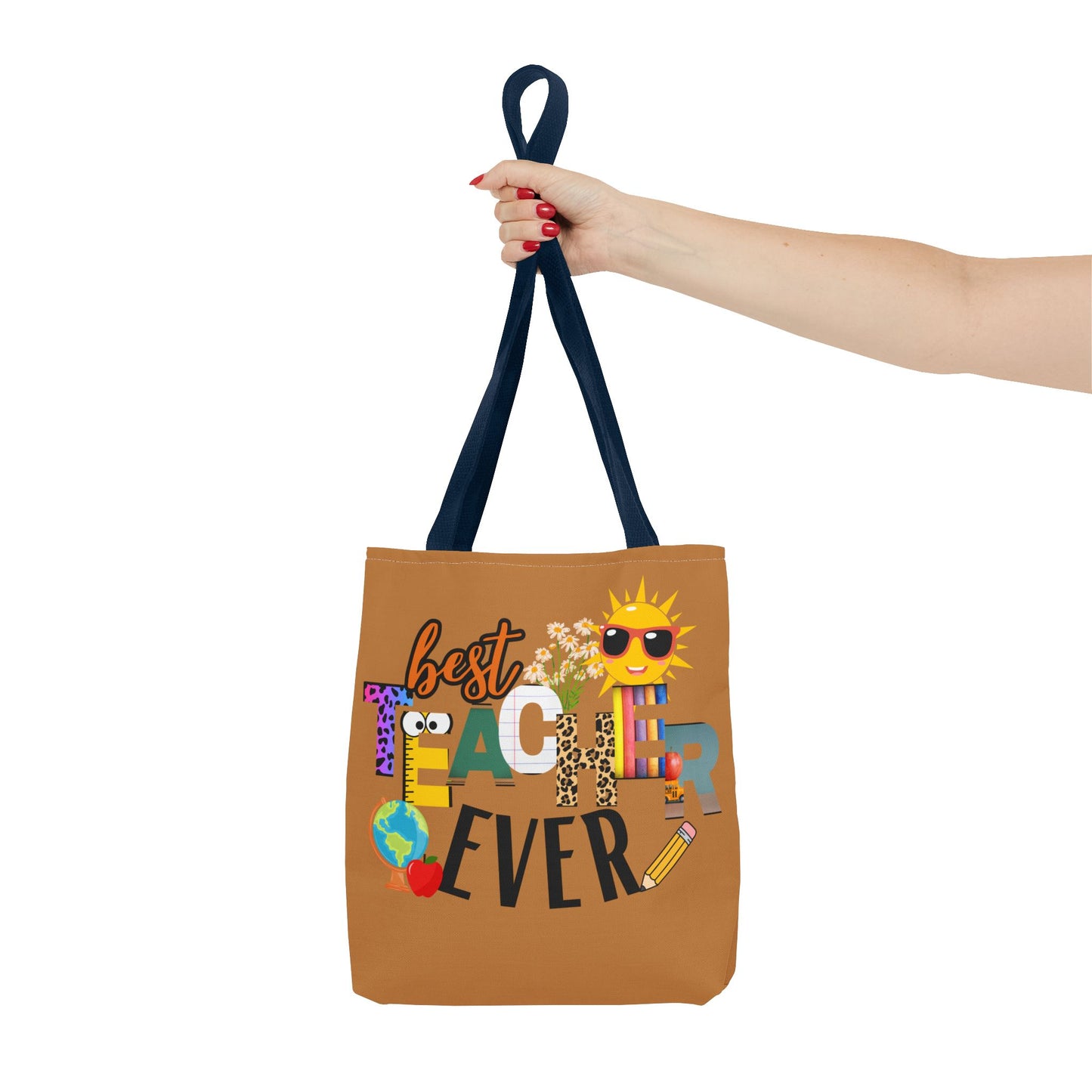 Best Teacher Ever, Inspirational Tote Bag, Motivational Bag, Teacher Gift, Bright Colorful Tote, Eco-Friendly Shopping Bag