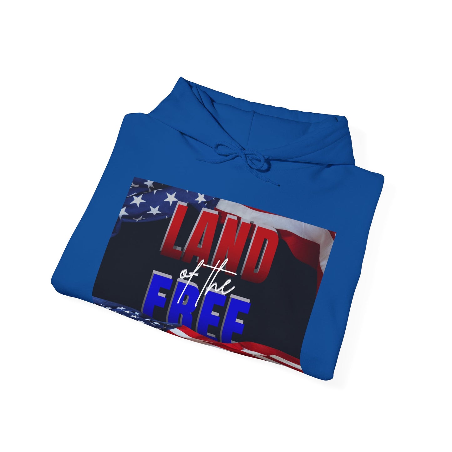 Patriotic Hooded Sweatshirt | Land of the Free | Home of the Brave | Unisex Pullover | Independence Day Gift