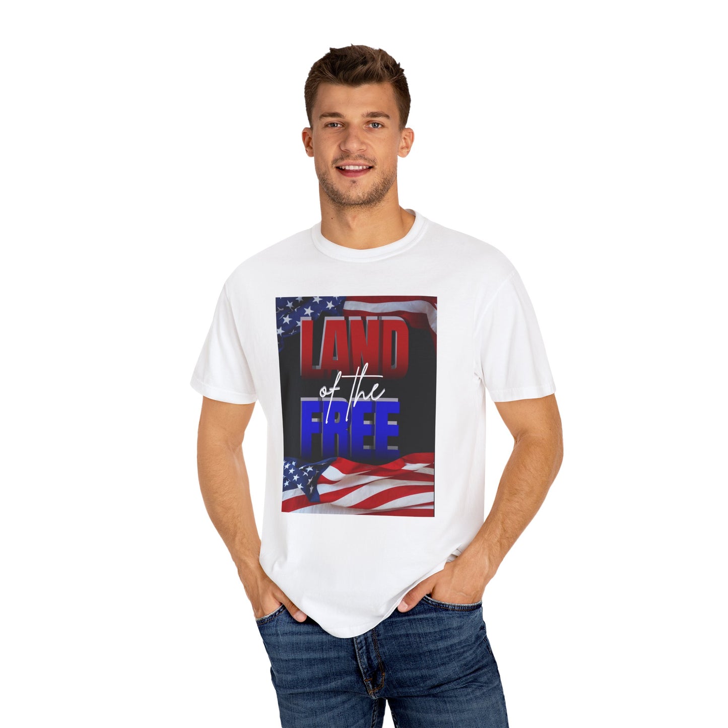 Patriotic T-Shirt, Land of the Free, Home of the Brave, 4th of July Apparel, Independence Day Gift, American Pride T-Shirt, Casual Wear