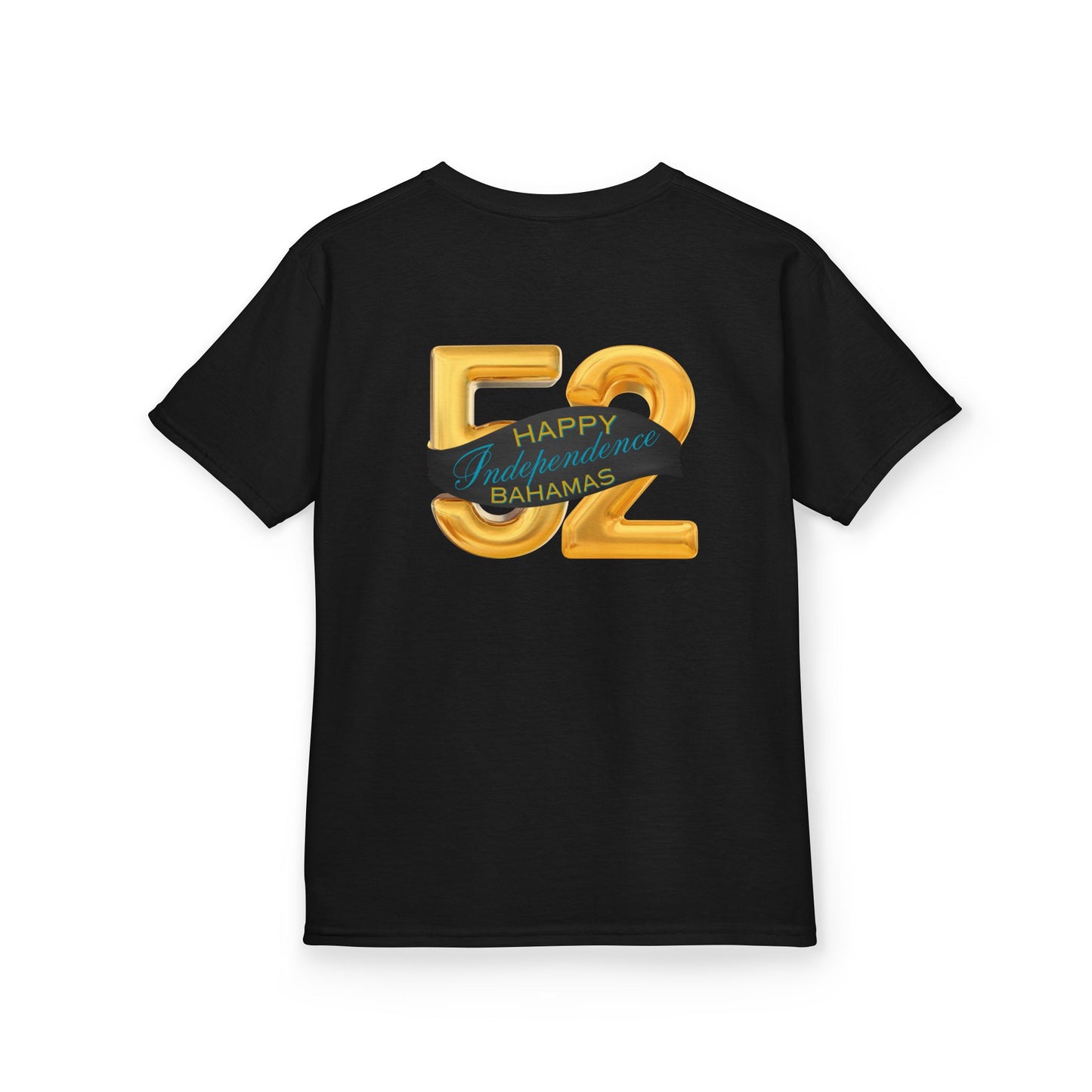 Happy 52nd Independence Blue Stripe Bahamas Kids Tee, Fun Kids Shirt, Celebration T-Shirt, Birthday Gift, Summer Apparel, Independence Day Outfit