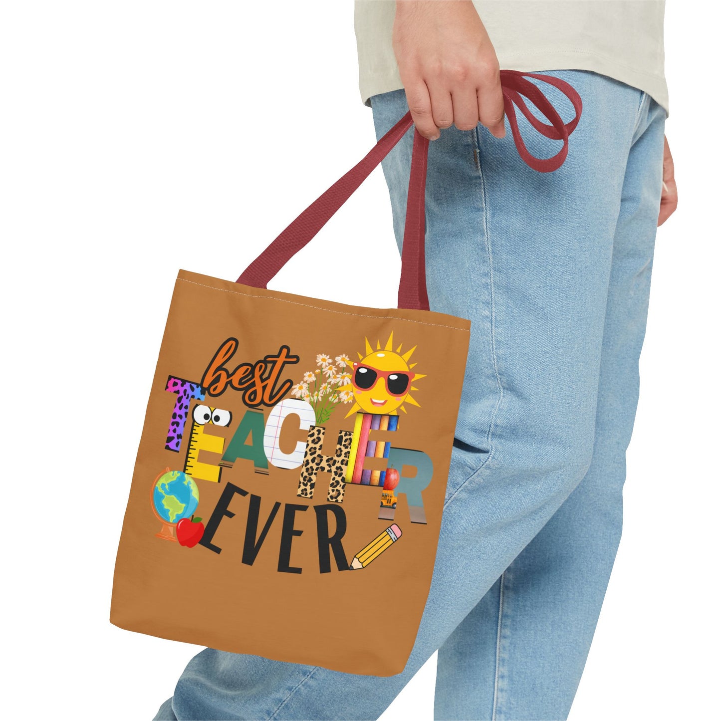 Best Teacher Ever, Inspirational Tote Bag, Motivational Bag, Teacher Gift, Bright Colorful Tote, Eco-Friendly Shopping Bag