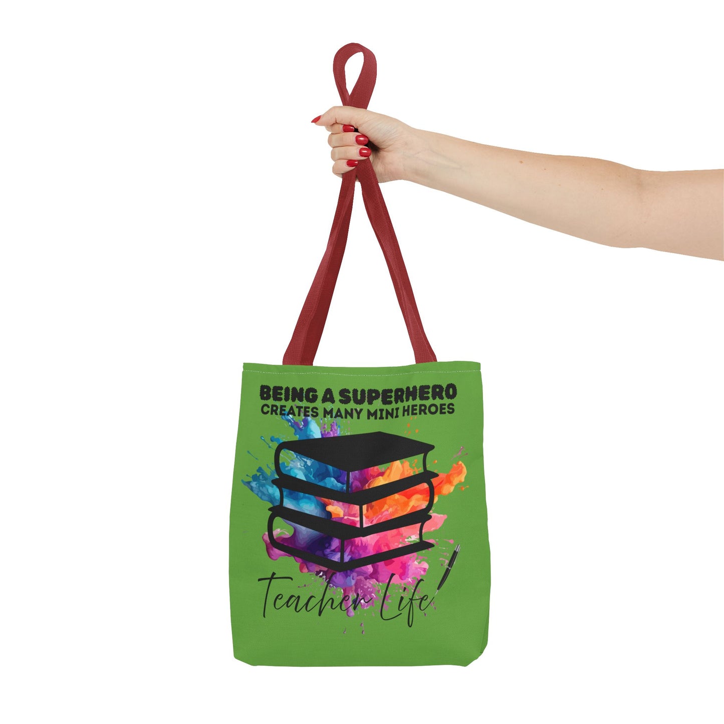 Superhero Teacher Life Tote Bag, Teacher Gift, Eco-Friendly Bag, Back to School Accessory, Inspirational Tote