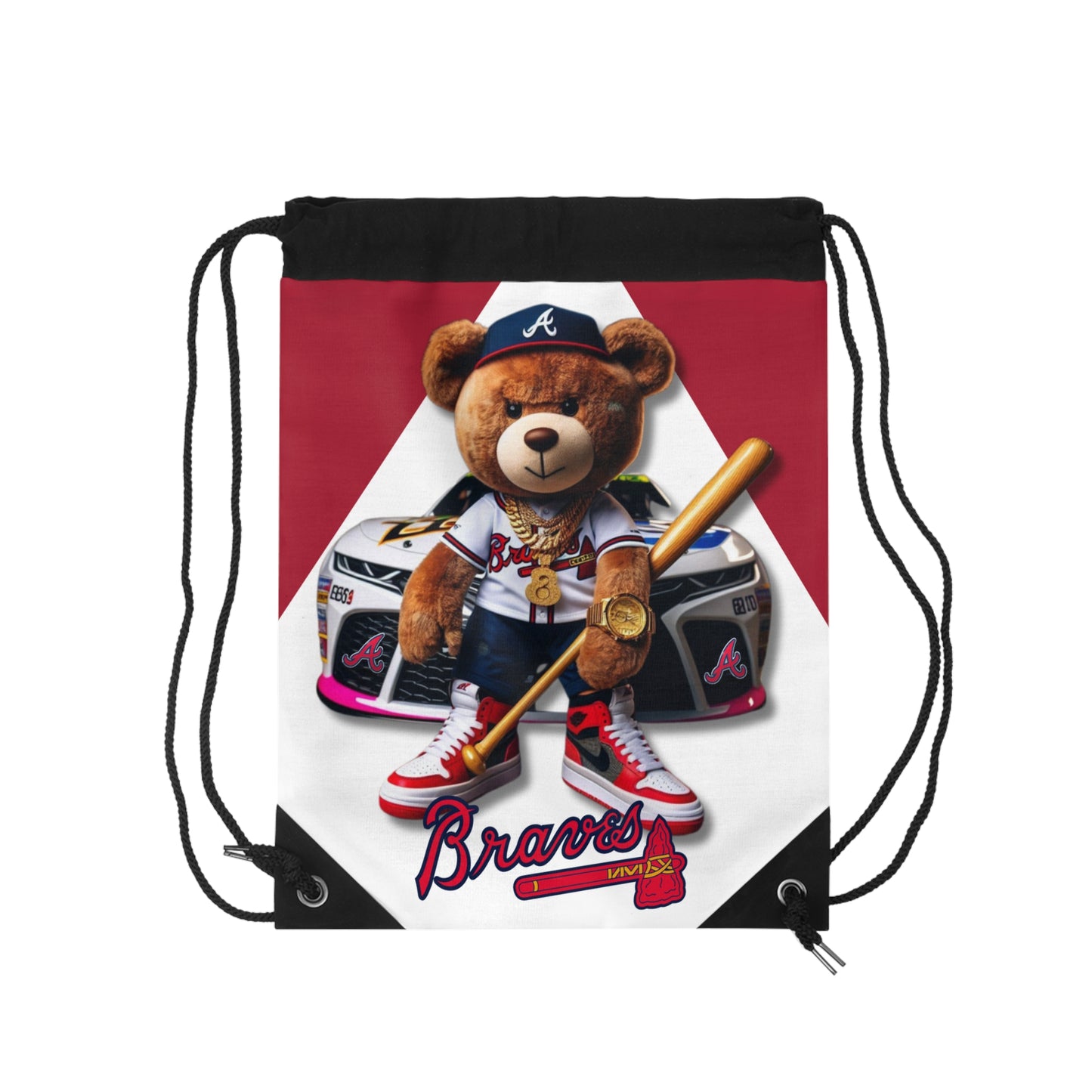 Atlanta Braves Baseball, Sporty Teddy Bear Drawstring Bag, Fun Gym Bag, Stylish Backpack, Adorable Kids Accessories, Trendy Gift for Sports Lovers, Unique [...]