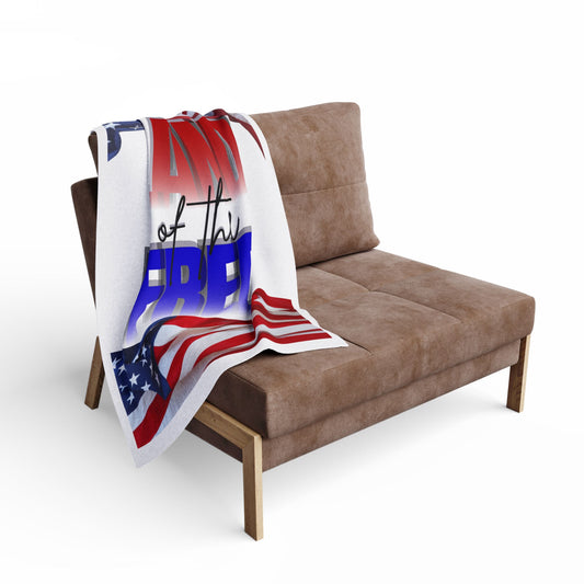 Patriotic Arctic Fleece Blanket, Cozy USA Flag Throw, Ideal for Independence Day, Veterans Day, Home Decor, Gifts