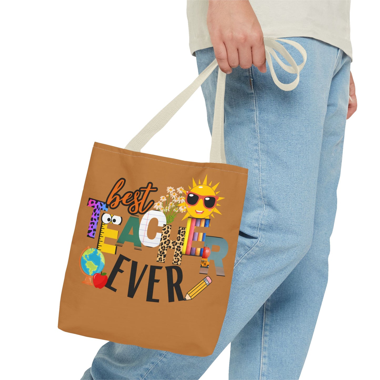 Best Teacher Ever, Inspirational Tote Bag, Motivational Bag, Teacher Gift, Bright Colorful Tote, Eco-Friendly Shopping Bag