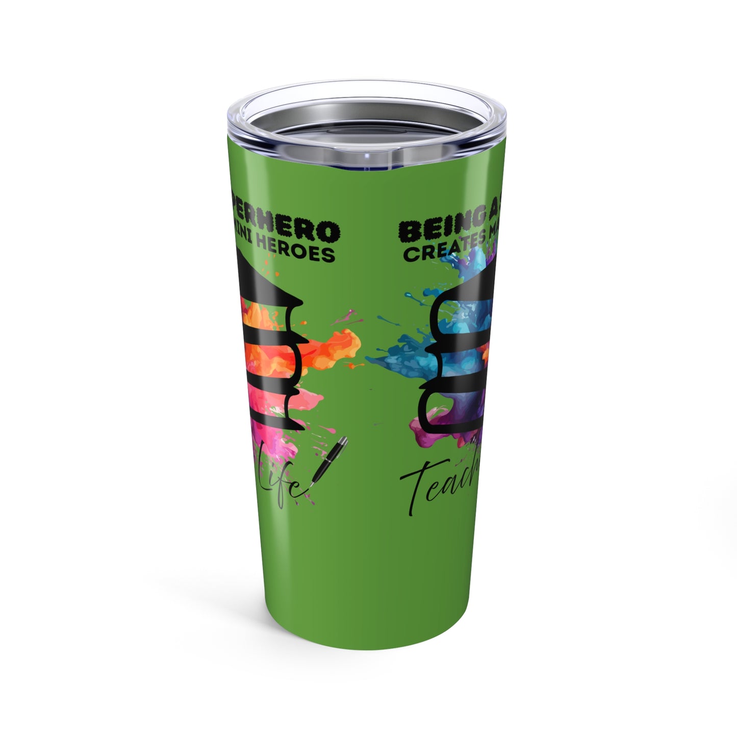 Superhero Colorful Inspirational Tumbler - Motivational Drinkware, Teacher Gift, Travel Mug, Stylish Coffee Cup