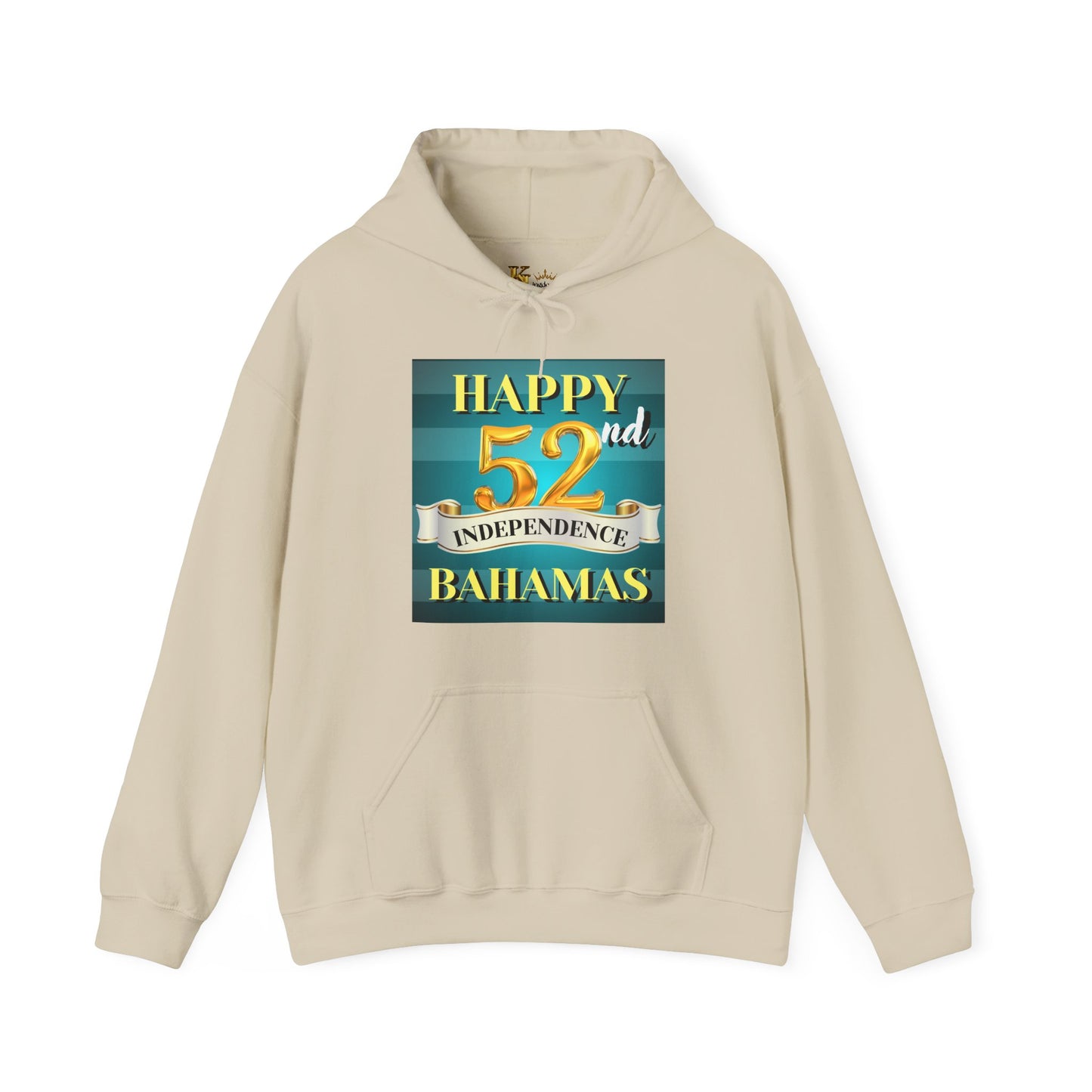 Happy 52nd Independence Blue Stripe Bahamas Hoodie, Cozy Sweatshirt, 52nd Anniversary Gift, Unisex Pullover, Festive Celebration Apparel