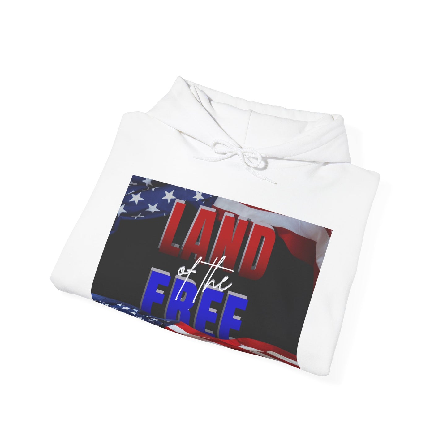 Patriotic Hooded Sweatshirt | Land of the Free | Home of the Brave | Unisex Pullover | Independence Day Gift