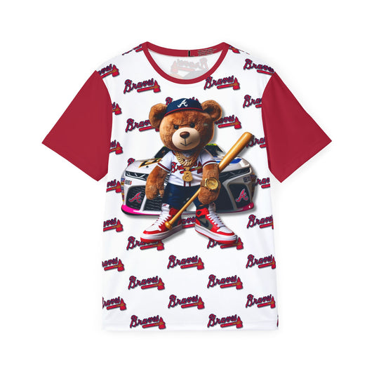 Atlanta Braves Baseball, Bristol Motor Speedway, Men's Sports Jersey with Bear Mascot, Cute Baseball Shirt, Sporty Casual Wear, Gifts for Sports Fans, MLB Team Apparel, Fun Birthday Present