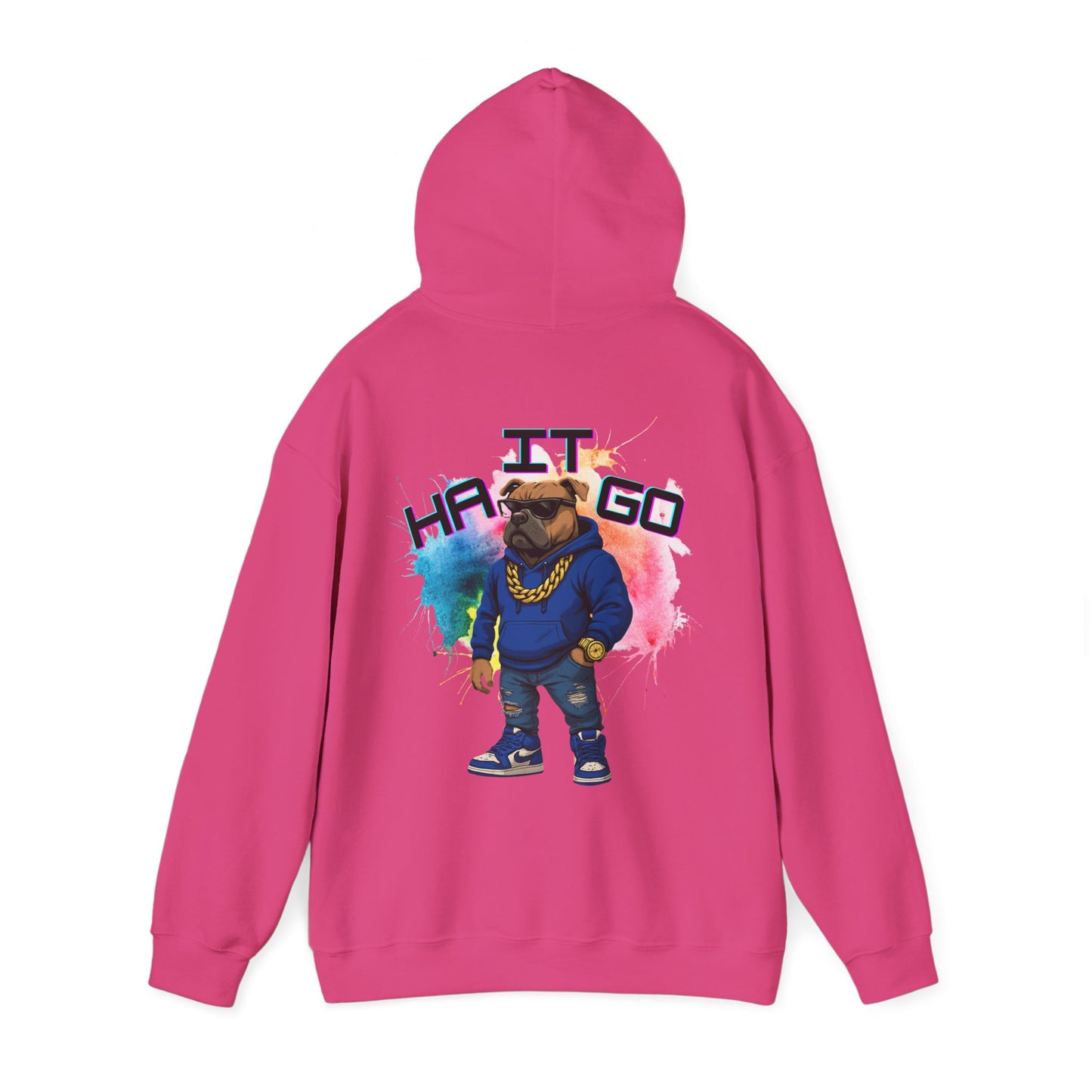 Ha It Go Cool Hipster Dog Hoodie, Streetwear Unisex Sweatshirt, Funny Pet Lover Gift, Casual Stylish Pullover, Colorful Graphic Sweatshirt