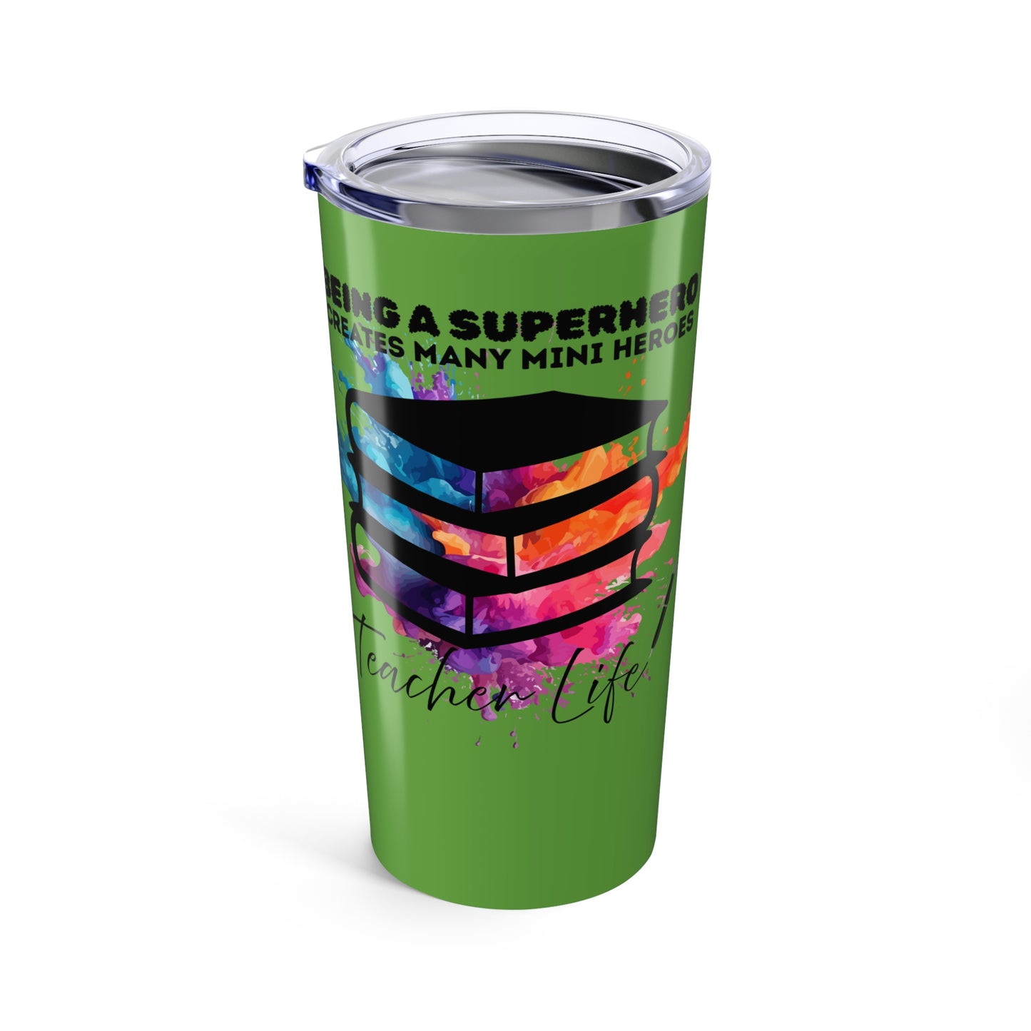 Superhero Colorful Inspirational Tumbler - Motivational Drinkware, Teacher Gift, Travel Mug, Stylish Coffee Cup