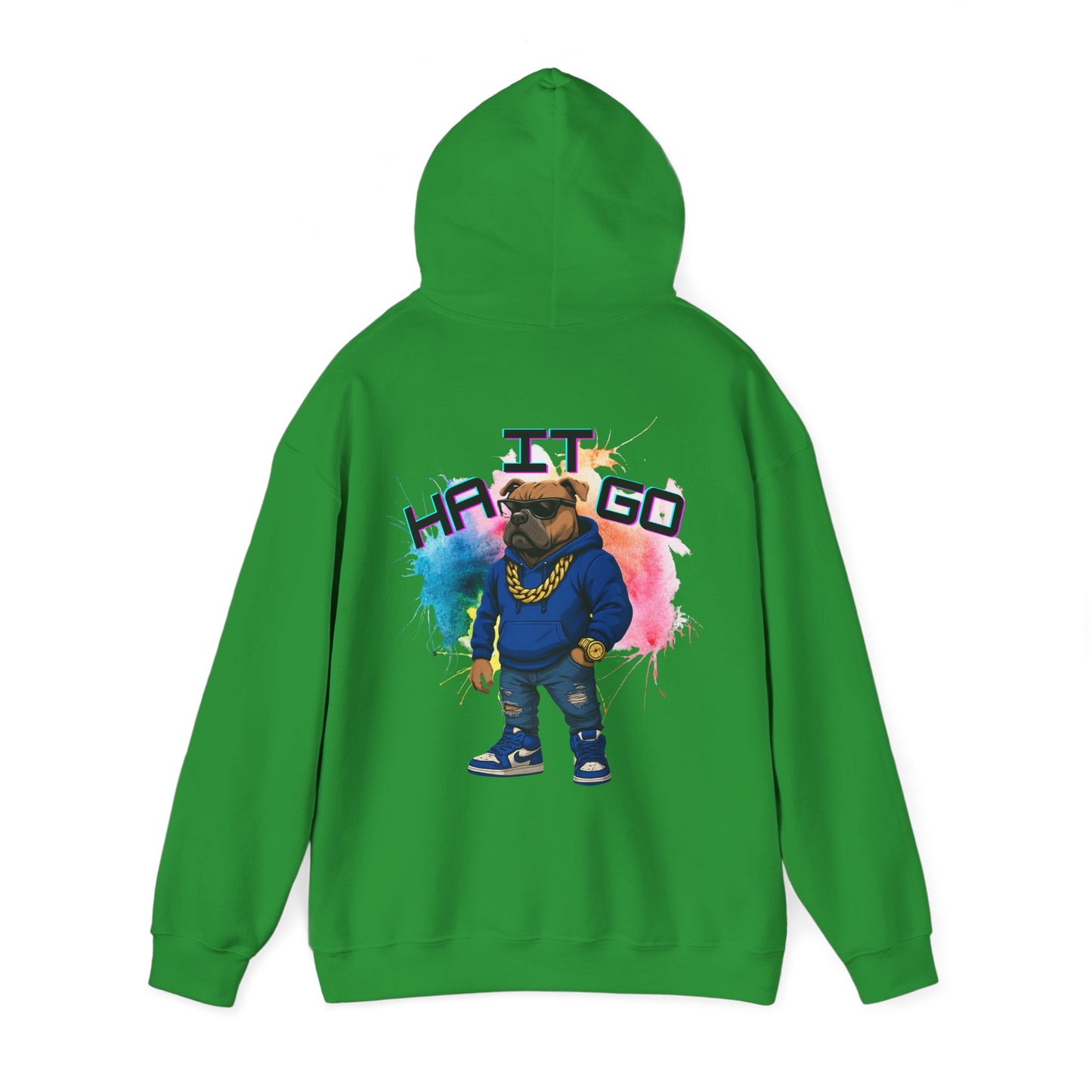 Ha It Go Cool Hipster Dog Hoodie, Streetwear Unisex Sweatshirt, Funny Pet Lover Gift, Casual Stylish Pullover, Colorful Graphic Sweatshirt