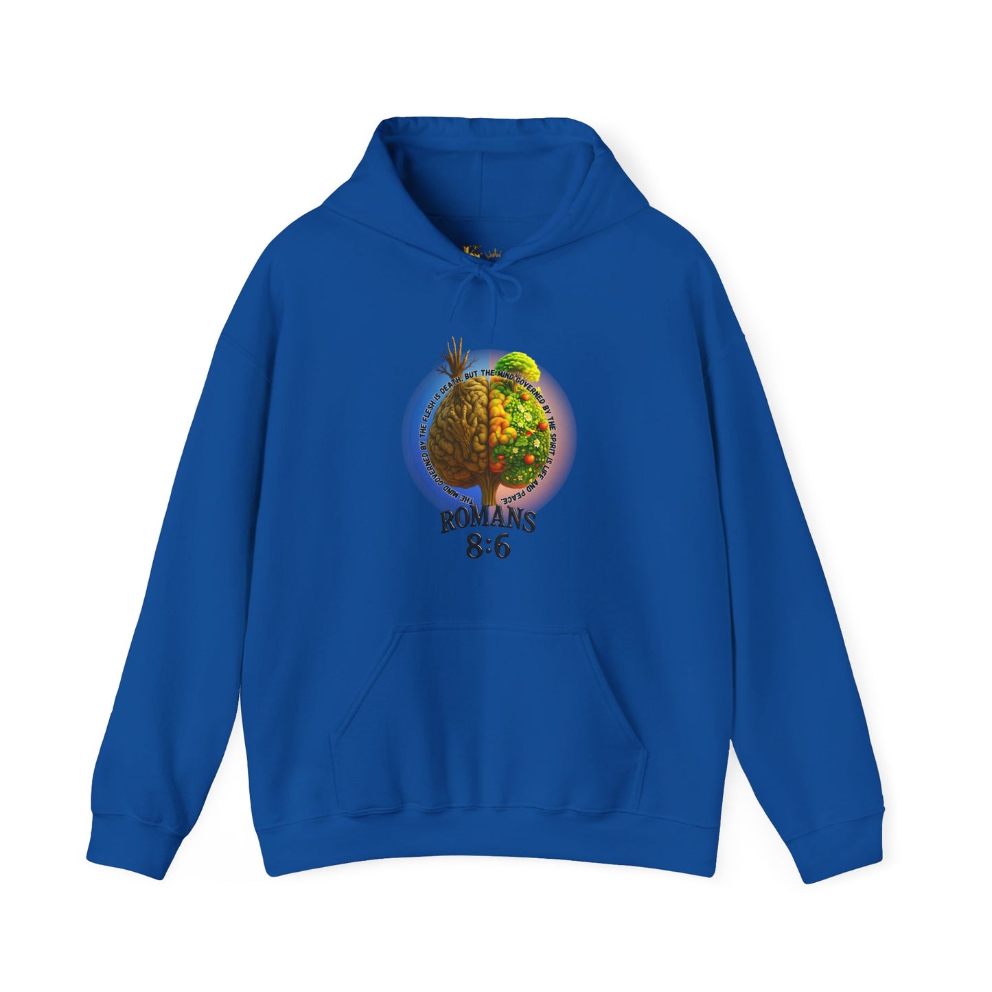 Romans 8:6, Inspirational Unisex Hooded Sweatshirt, Motivational Gift, Cozy Print, Spiritual Hoodie, Everyday Wear, Affirmation Clothing