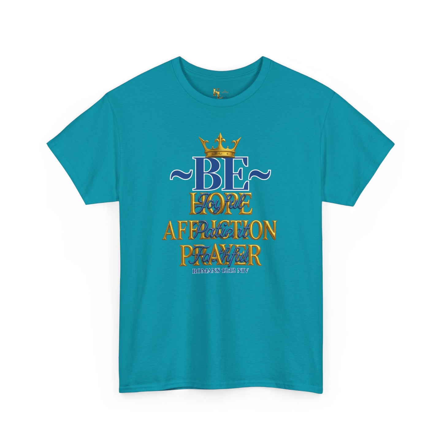Romans 12:12 Unisex Heavy Cotton Tee with Inspirational Quote - Be joyful in Hope, Perfect Gift for Spiritual Seekers, Daily Wear, Encouragement, [...]