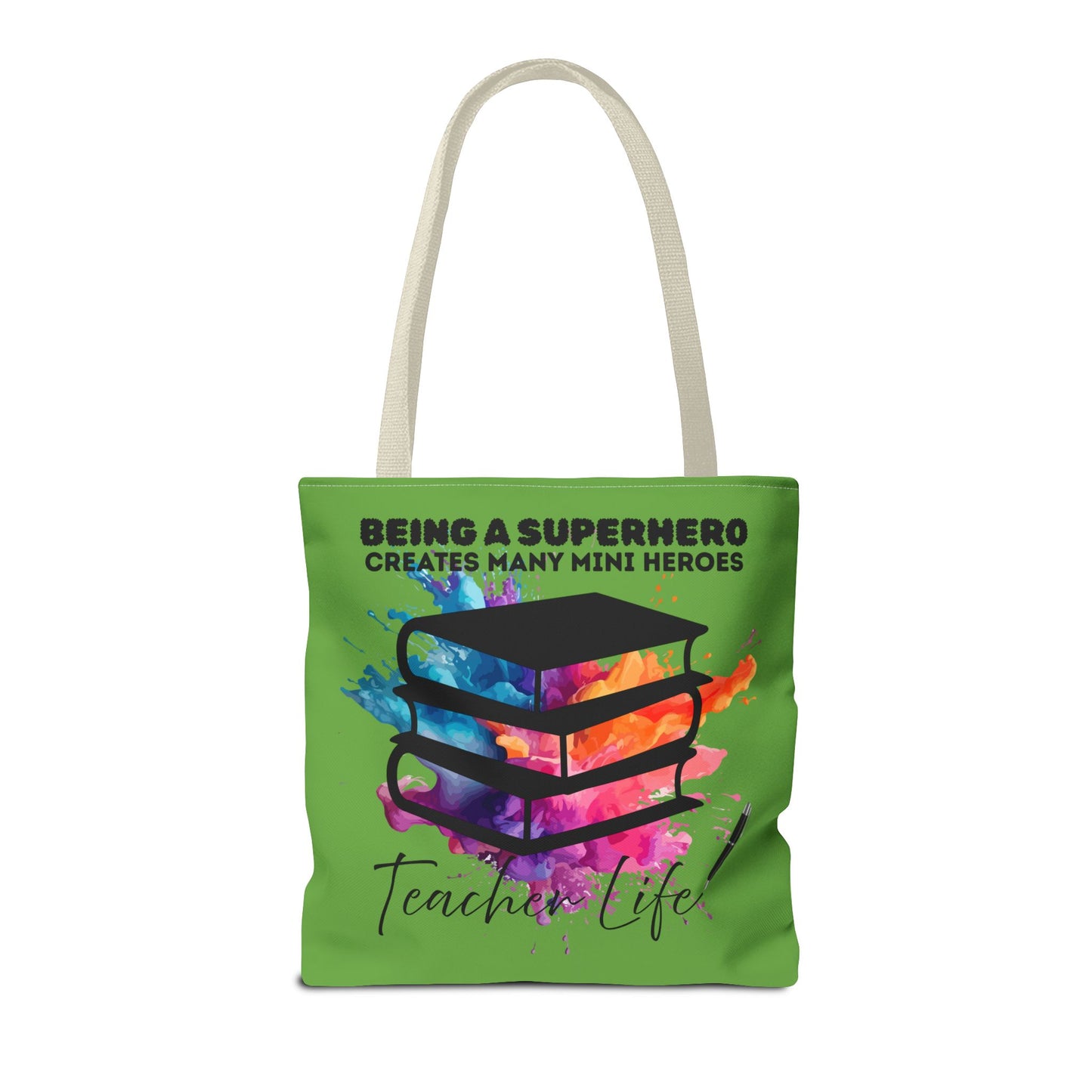 Superhero Teacher Life Tote Bag, Teacher Gift, Eco-Friendly Bag, Back to School Accessory, Inspirational Tote