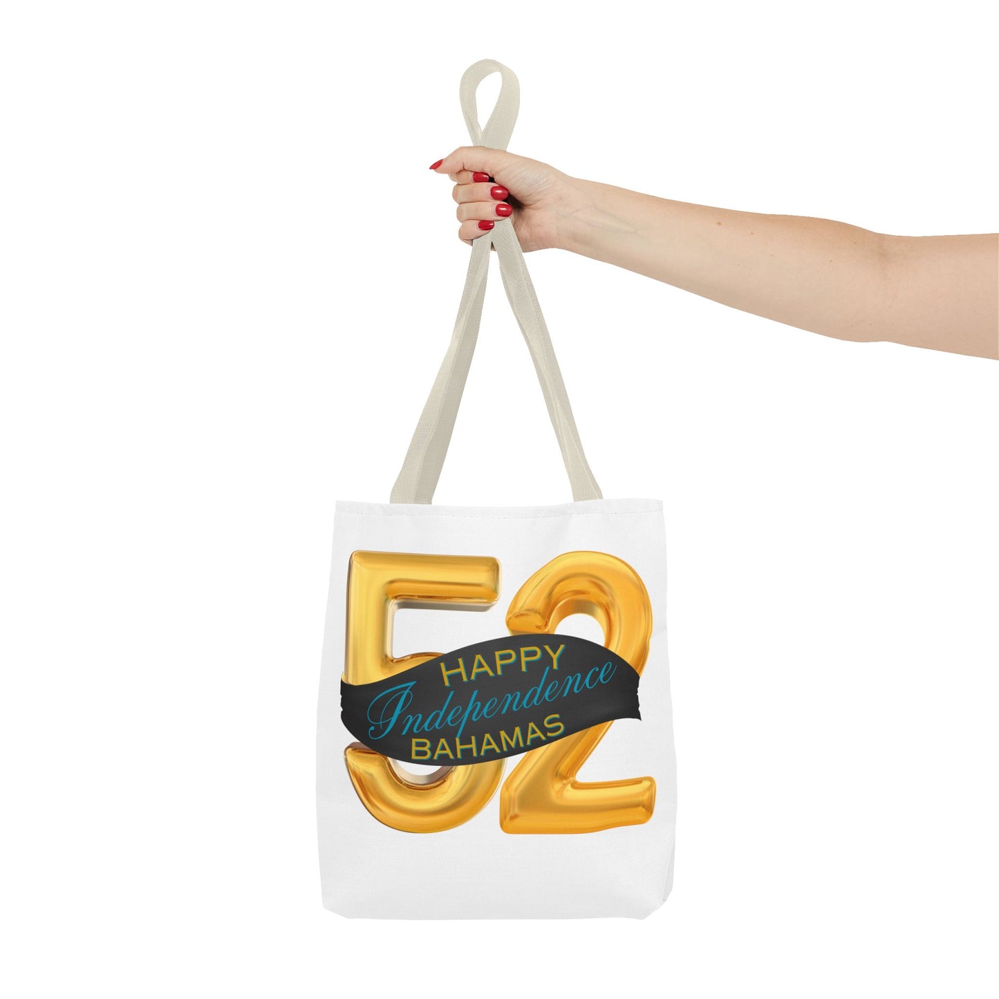 Happy Independence Day Bahamas Gold 52 Tote Bag, Celebratory Tote, Gift for Independence Day, Summer Vibes, Beach Bag, Colorful Accessories