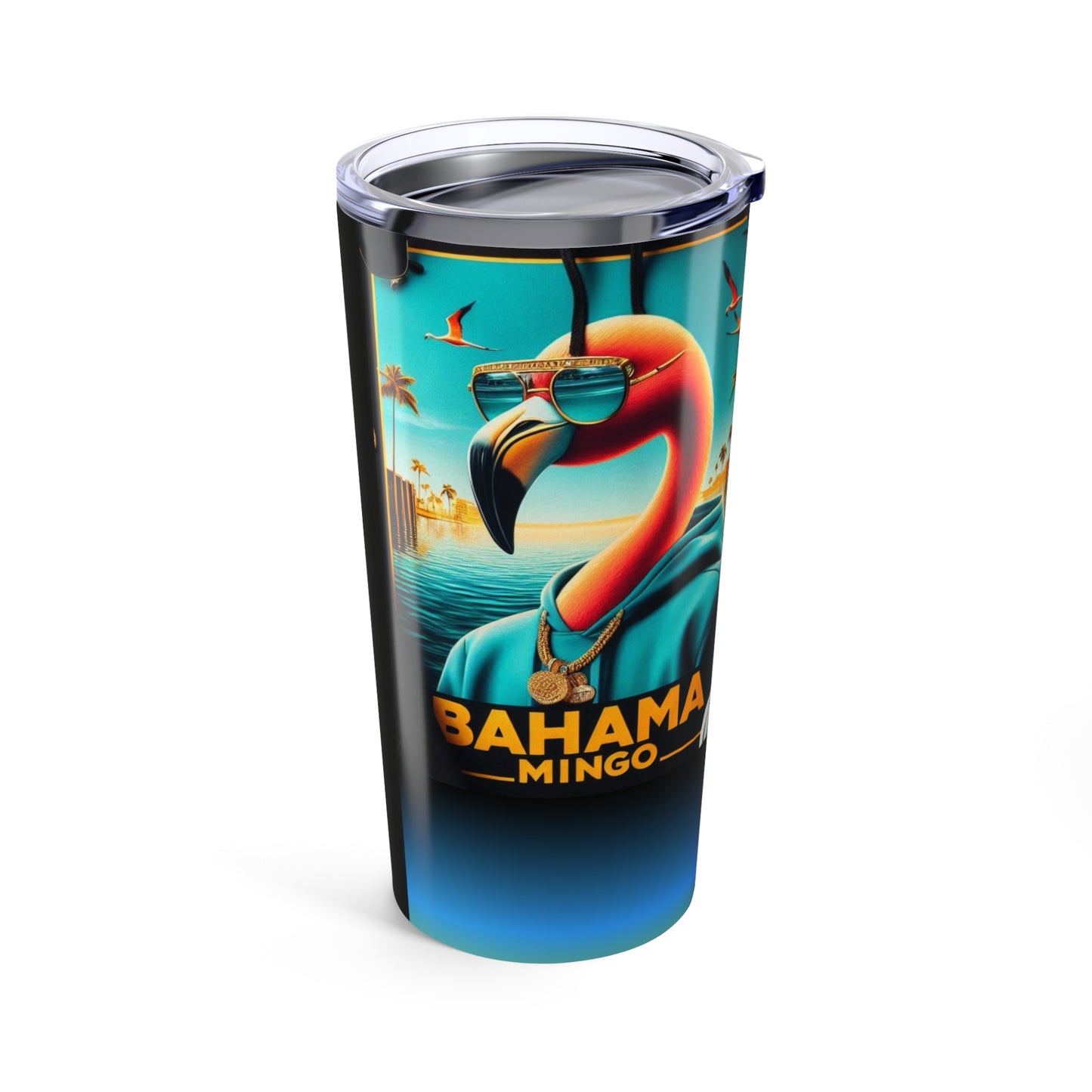 Bahama Mingo, Vibrant Beach Scene Tumbler | Tropical Drinkware, Summer, Travel Mug, Gift for Him/Her, Beach Lovers